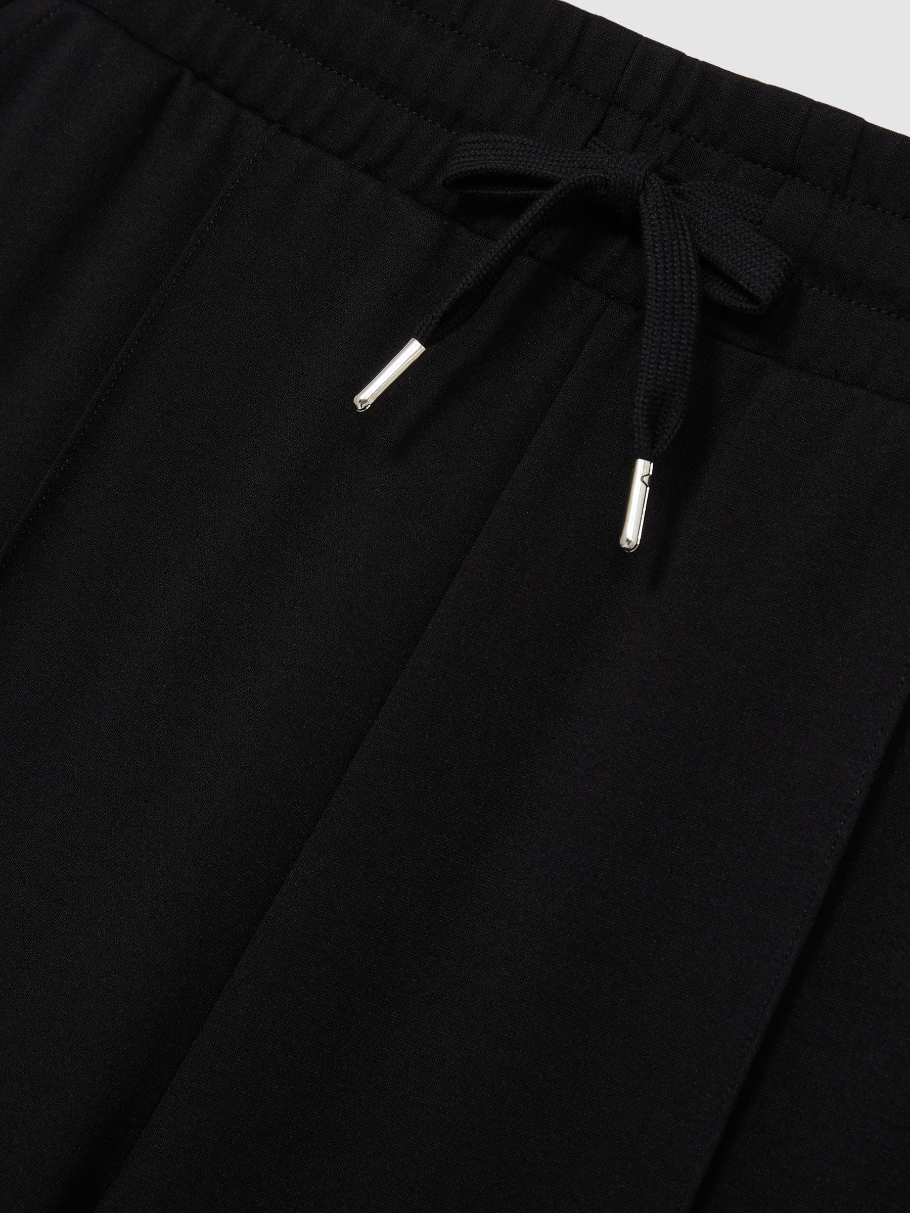 Drawstring Straight Leg Jersey Joggers in Black/Charcoal