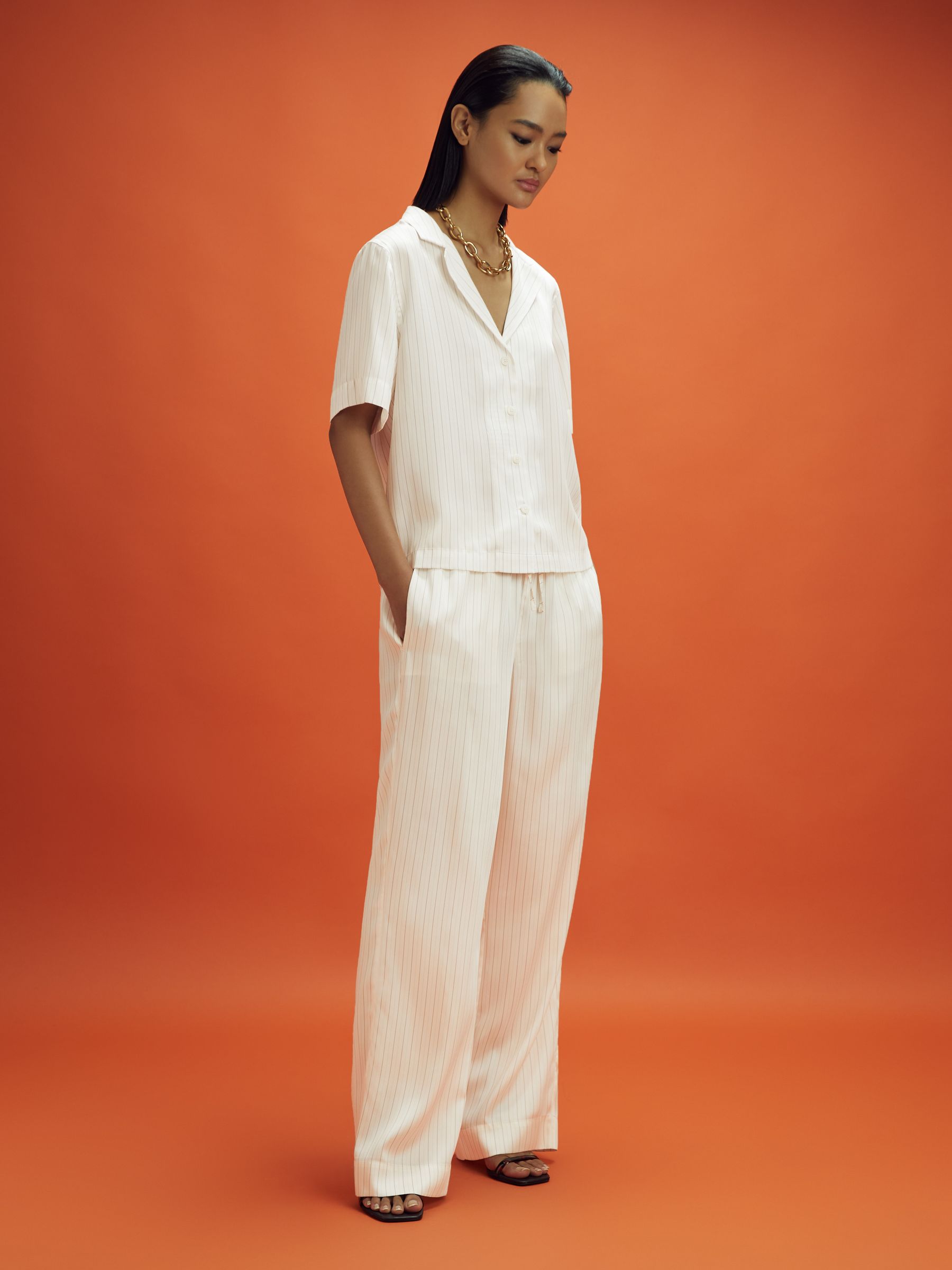 McLaren F1 Monte Carlo Wide Leg Drawstring Trousers in White Multi