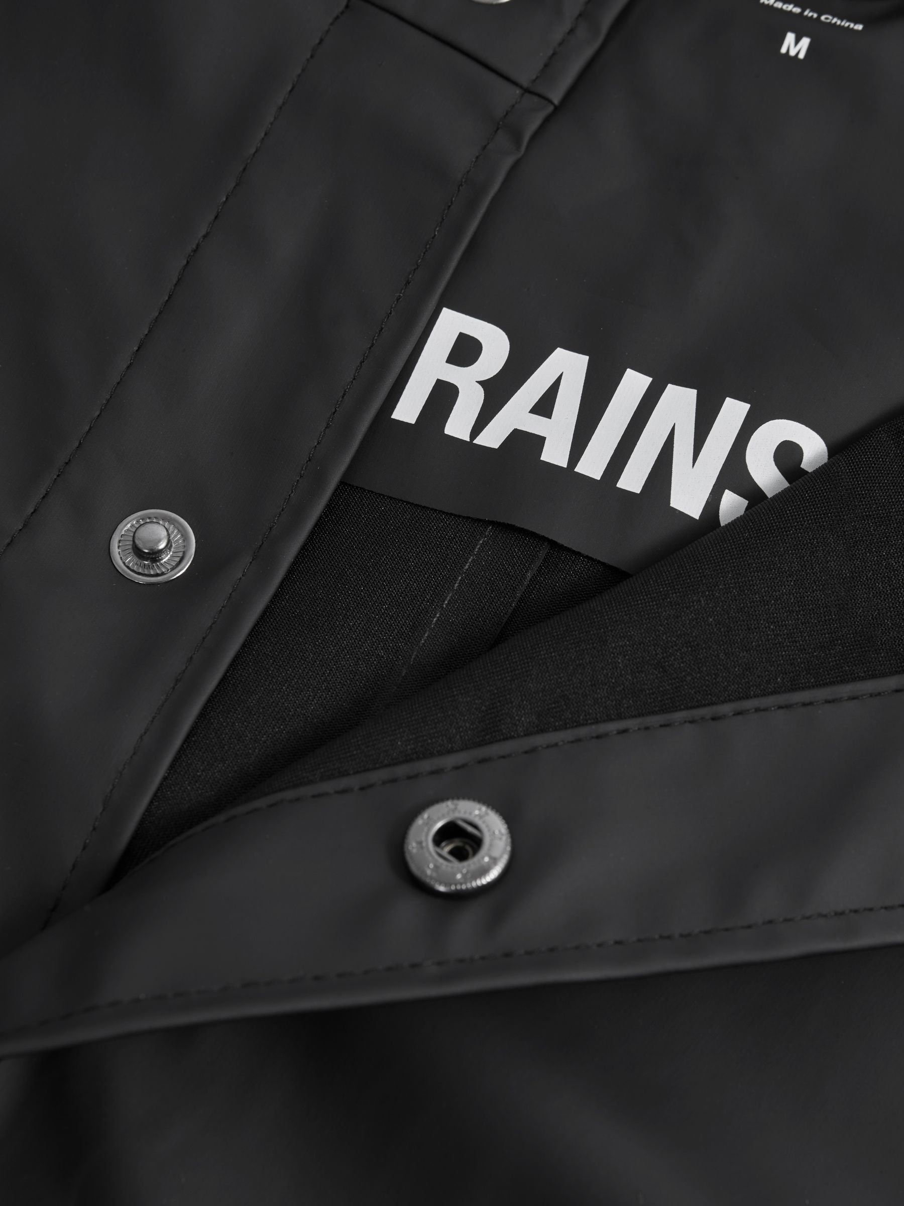 Rains Unisex Hooded Raincoat in Black
