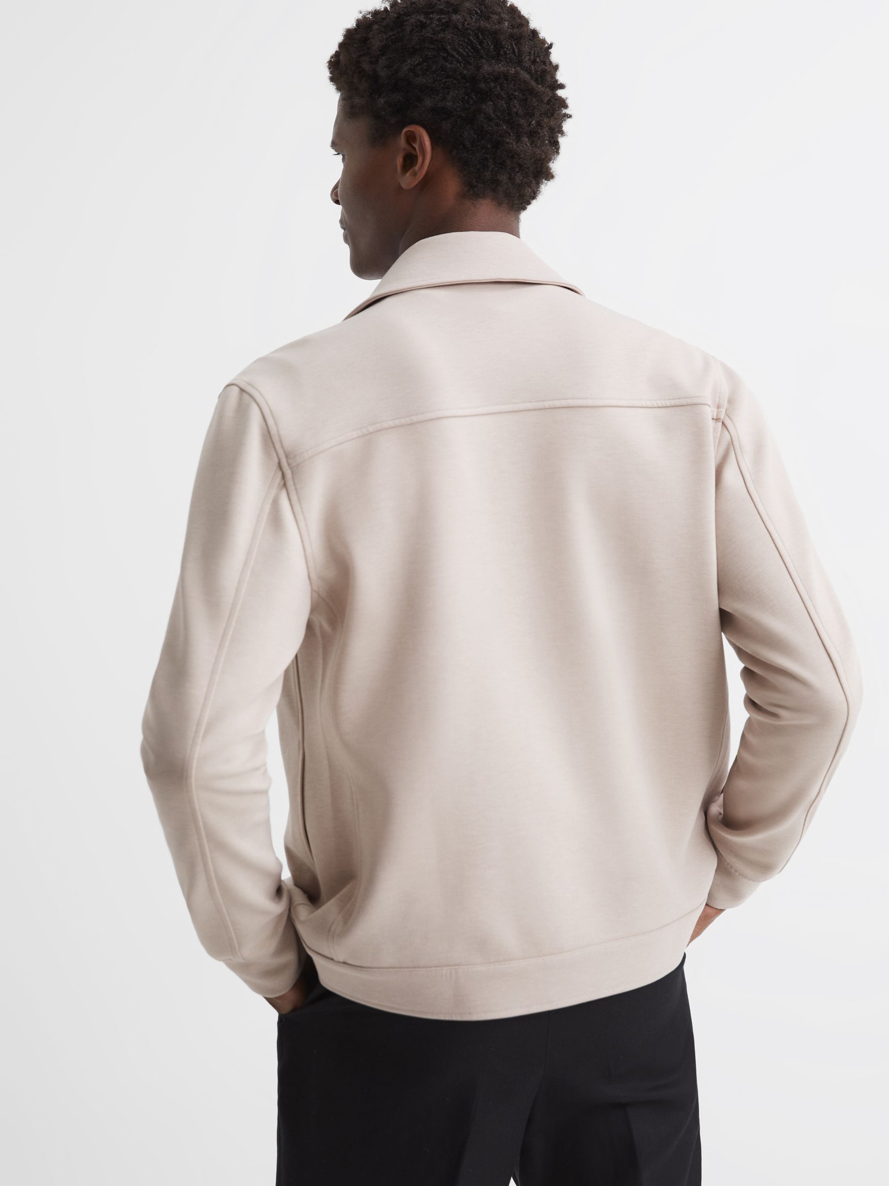 Jersey Interlock Overshirt in Oatmeal
