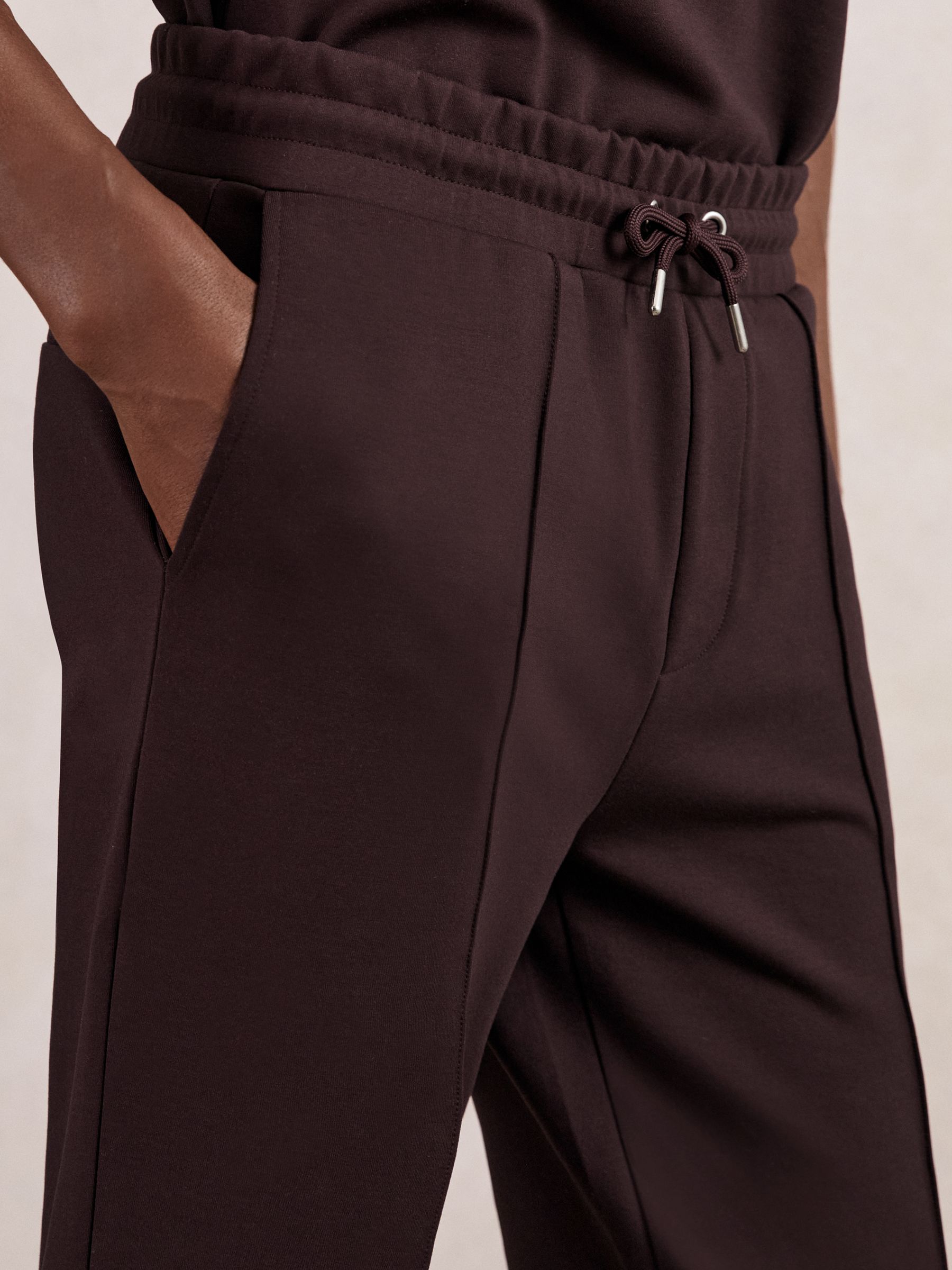 Stretch Jersey Tailored Joggers in Cherry Red