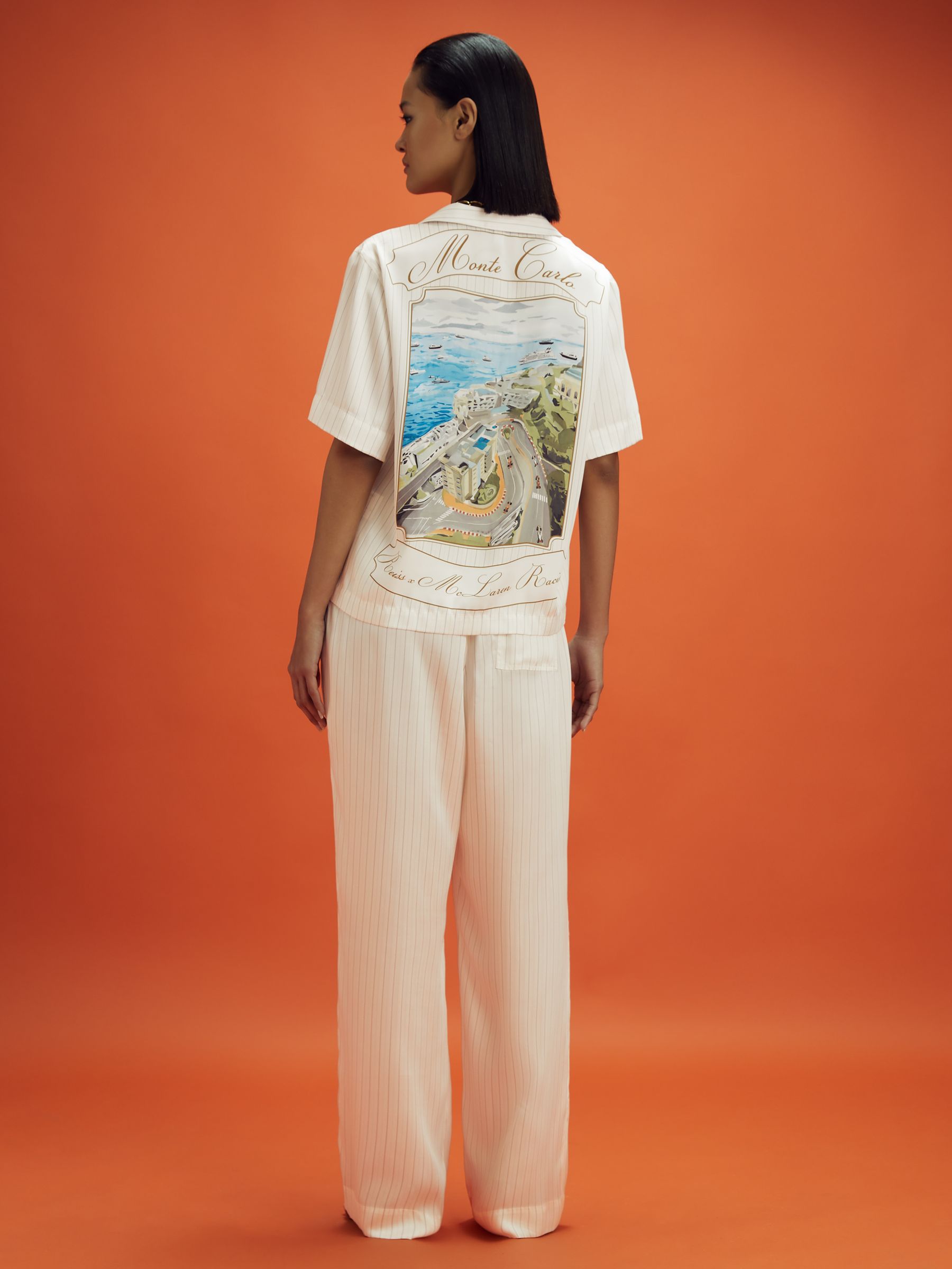 McLaren F1 Monte Carlo Exclusive Cuban Collar Shirt in White Multi