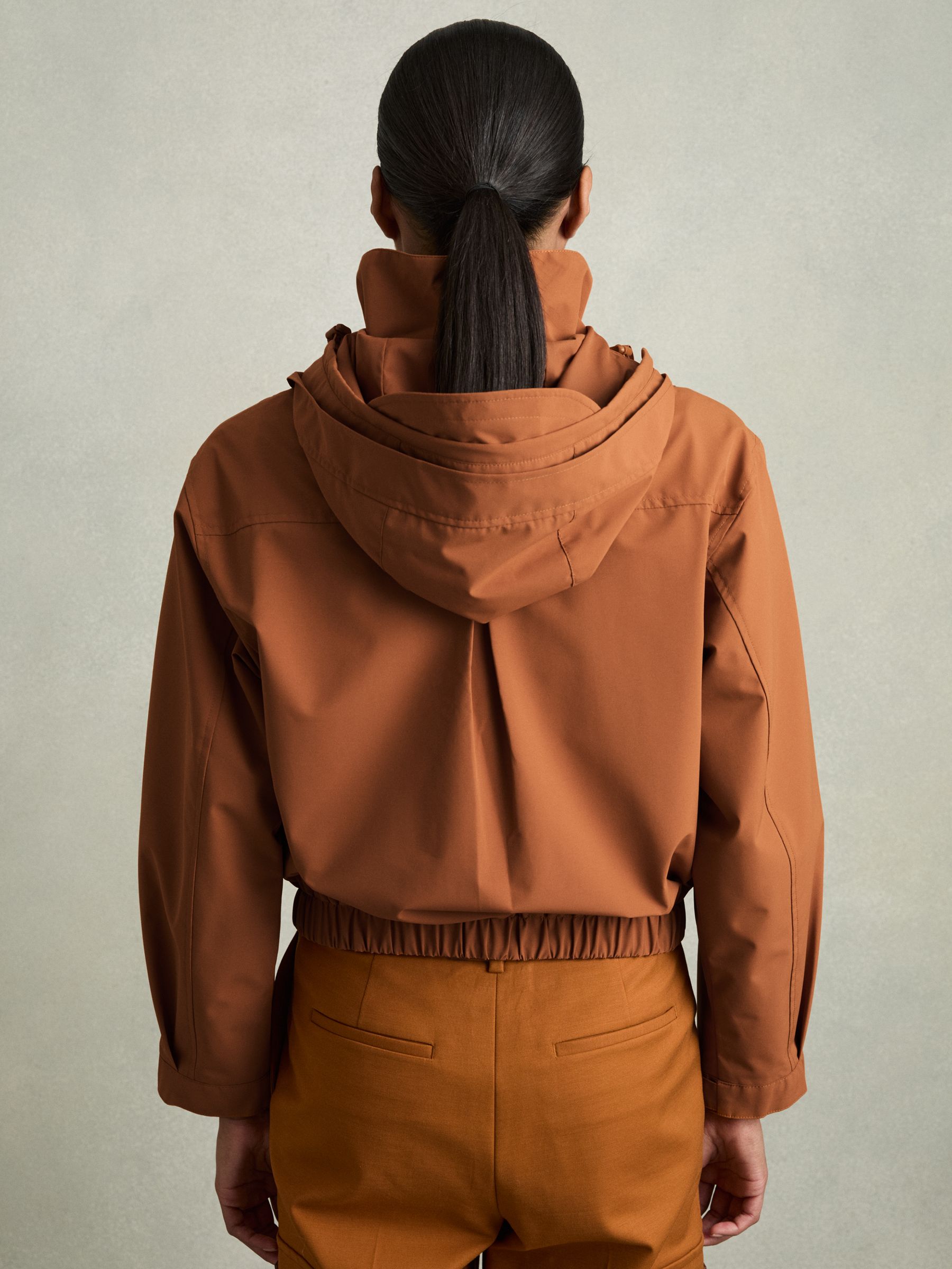 Technical Hooded Utility Jacket in Rust