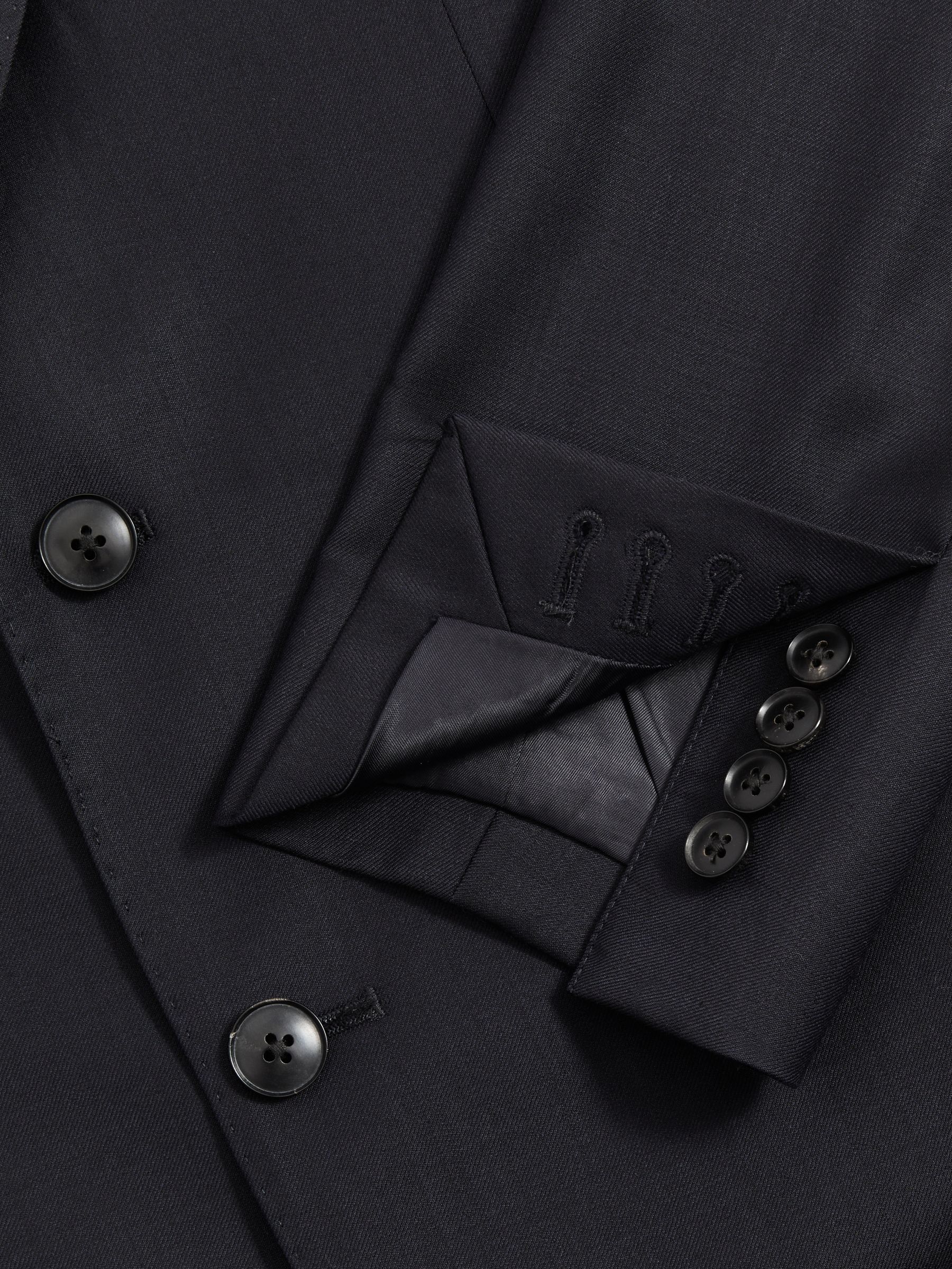 Slim-Fit Single Breasted Wool Suit Jacket in Navy