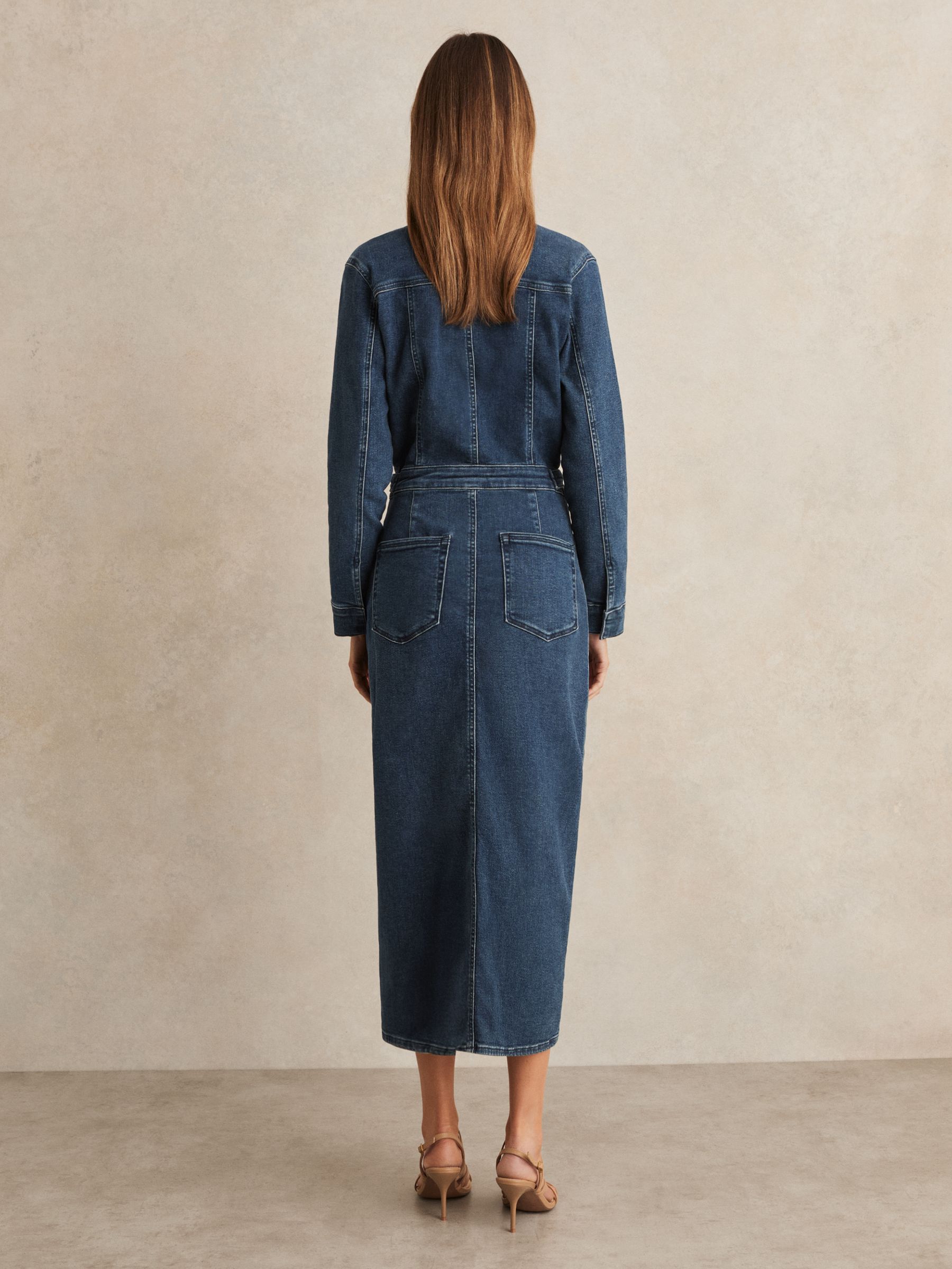 Good American Denim Midi Dress in Dark Indigo