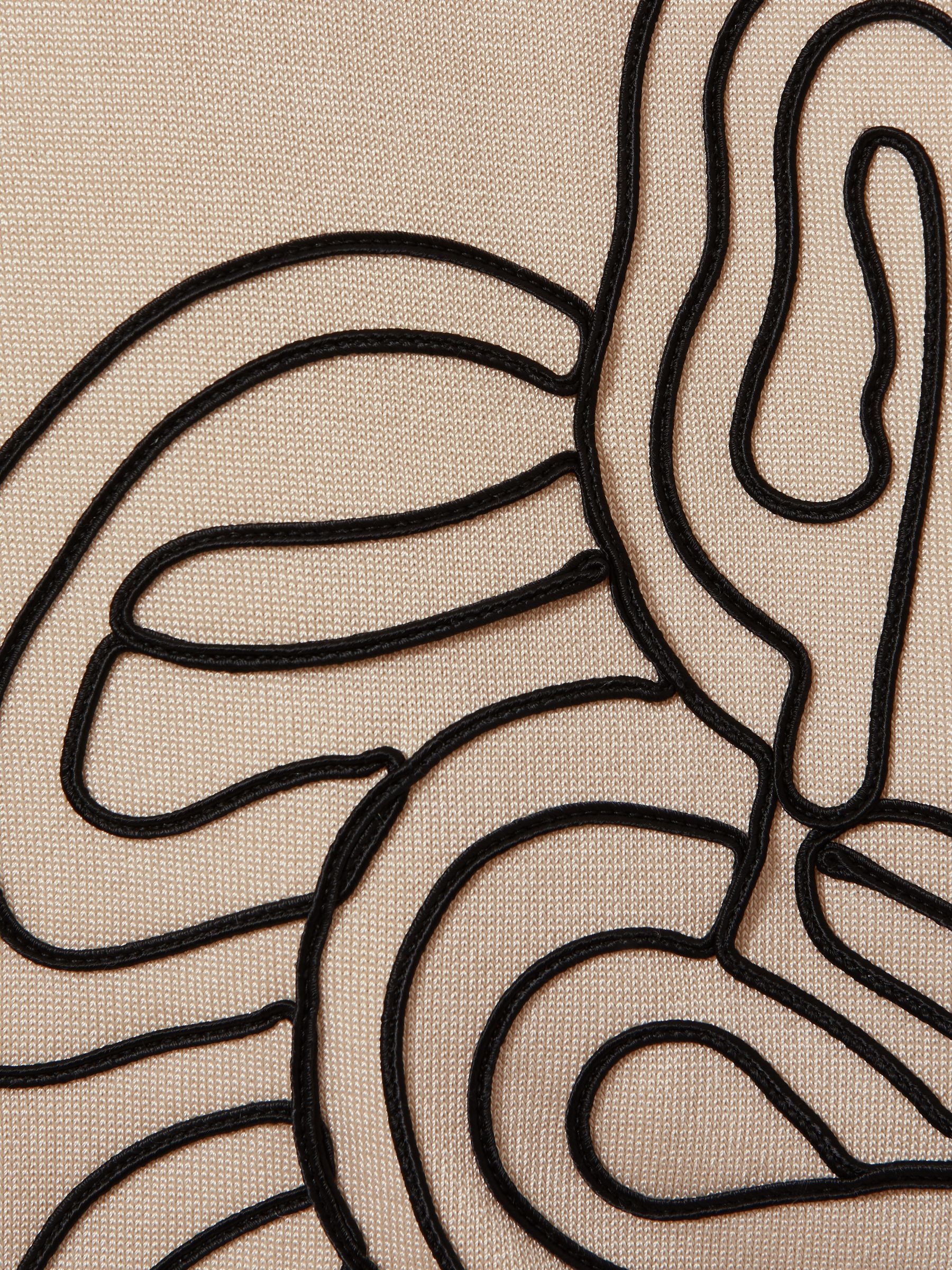 Jersey Embroidered Cuban Collar Shirt in Cream