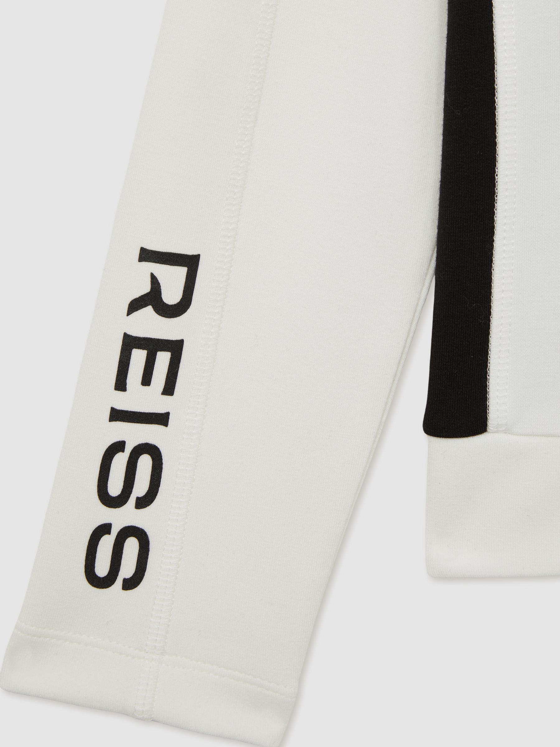 13-14 yrs Funnel-Neck Base-Layer Top in White/Black