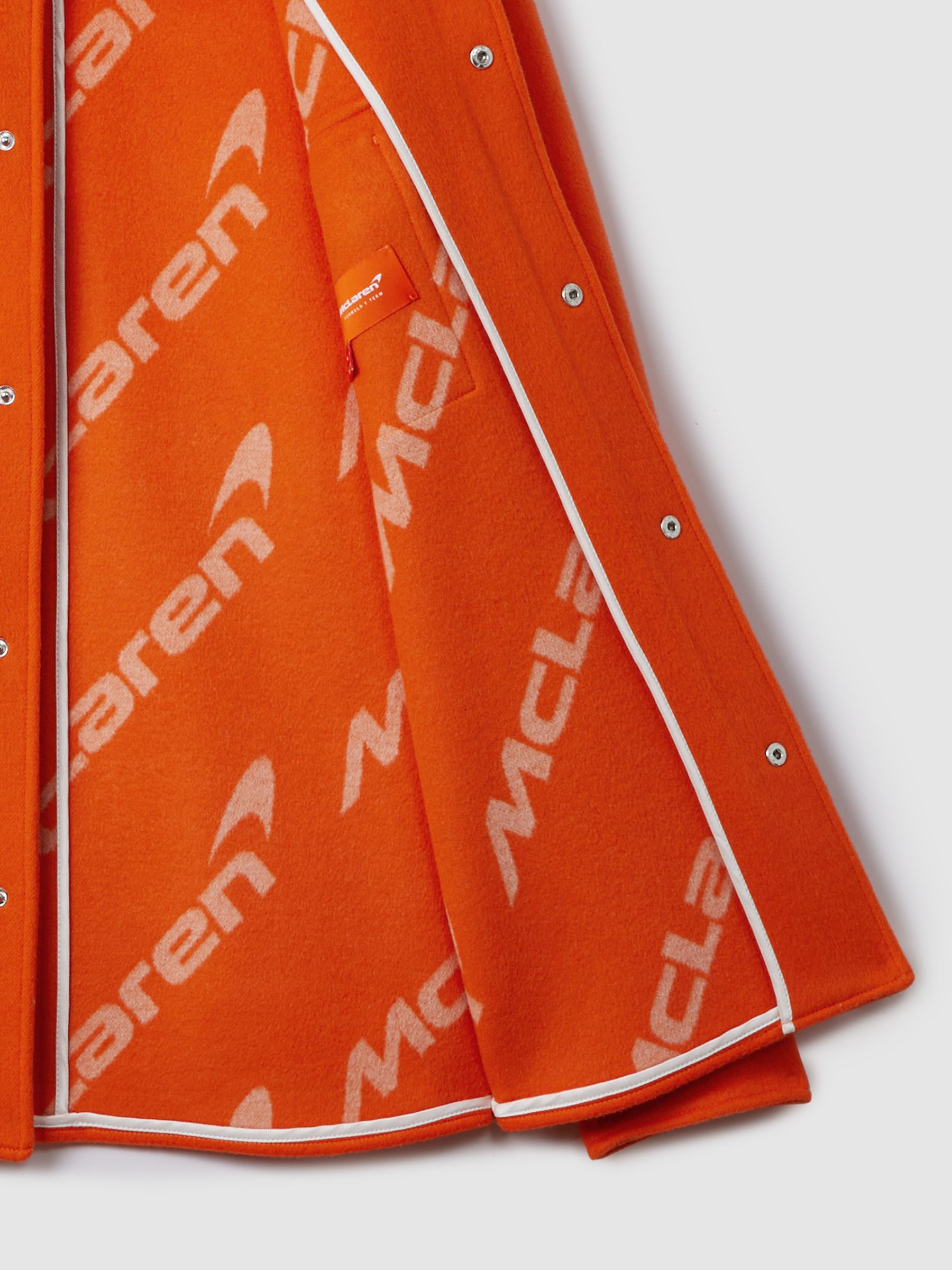 McLaren F1 Wool Blend Twin Pocket Overshirt in Papaya
