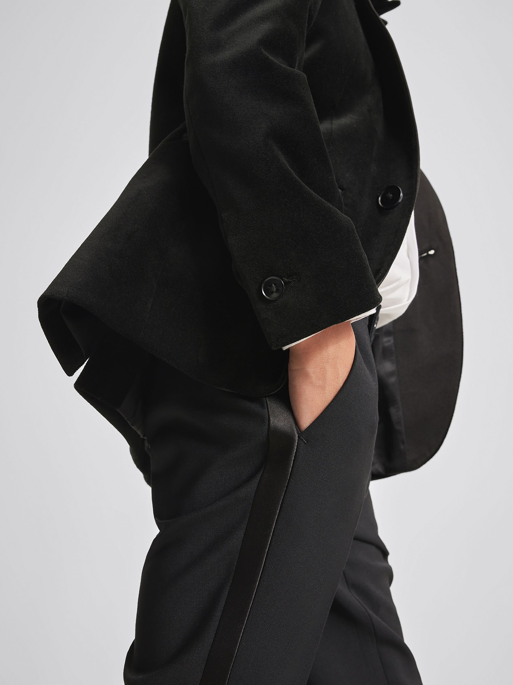 4-9 yrs Single Breasted Velvet Blazer in Black