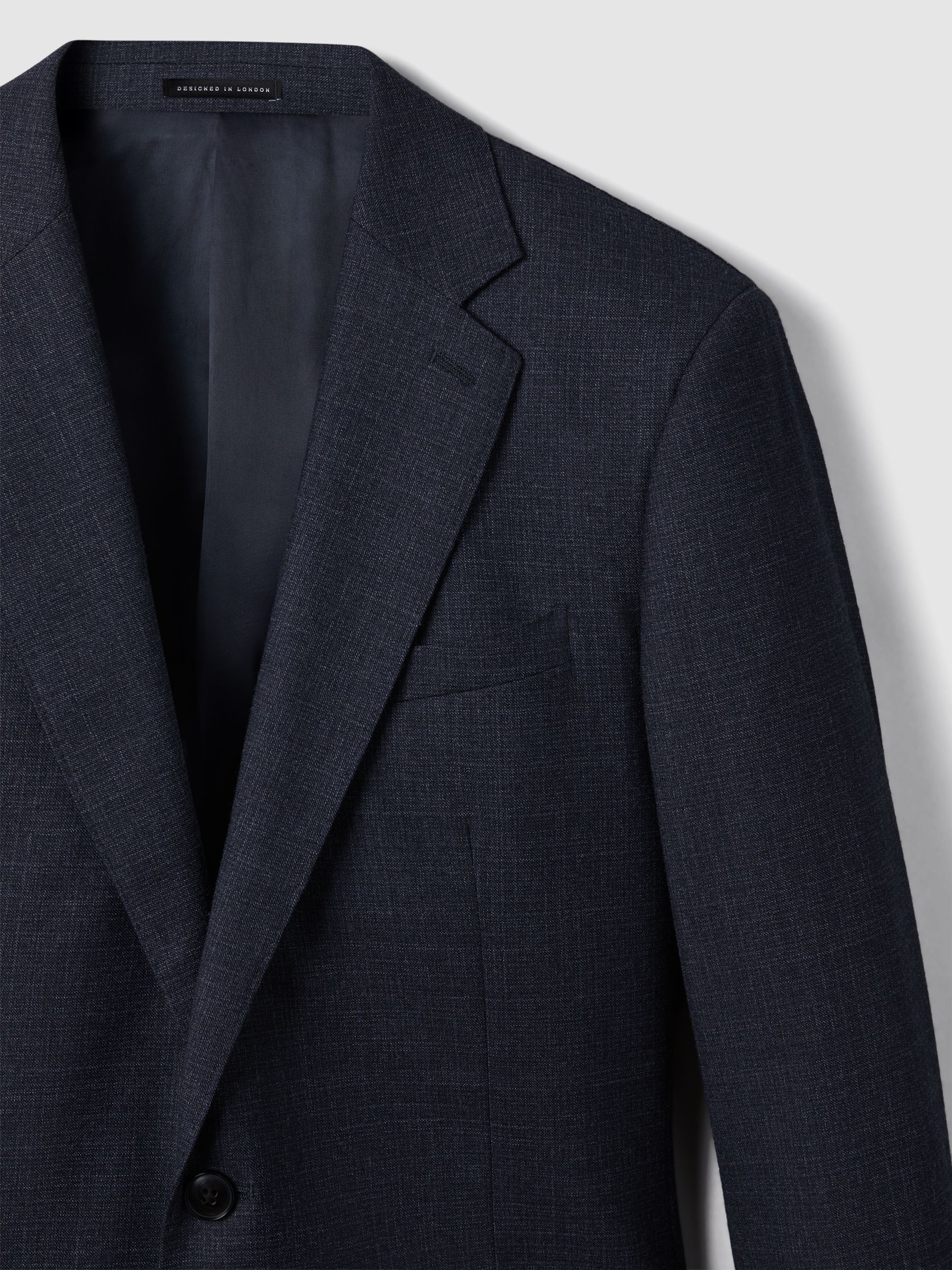 Single Breasted Wool Suit Slim Fit Blazer in Navy