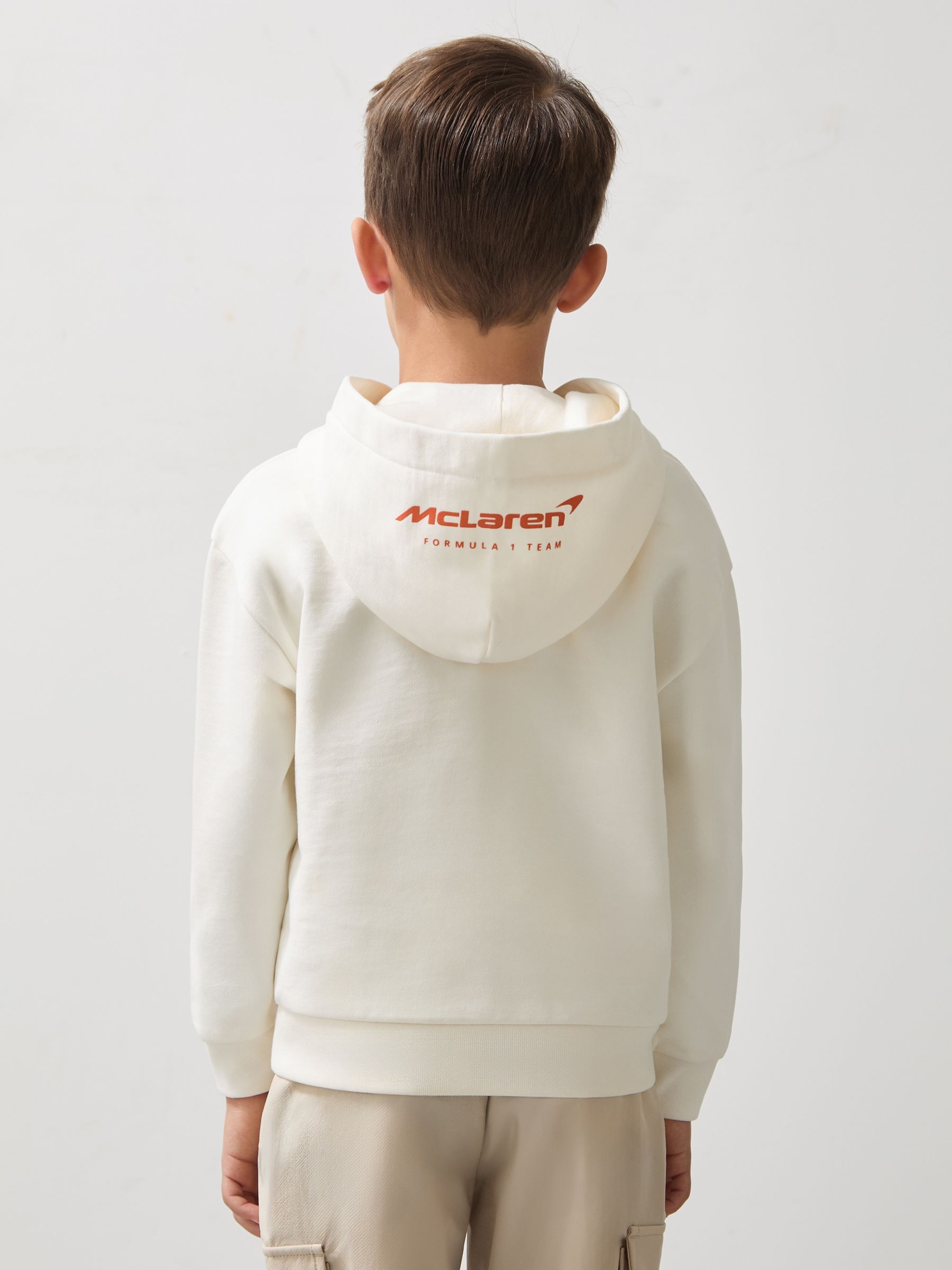 9-13 yrs McLaren F1 Team Cotton Logo Hoodie Unisex Fit in White