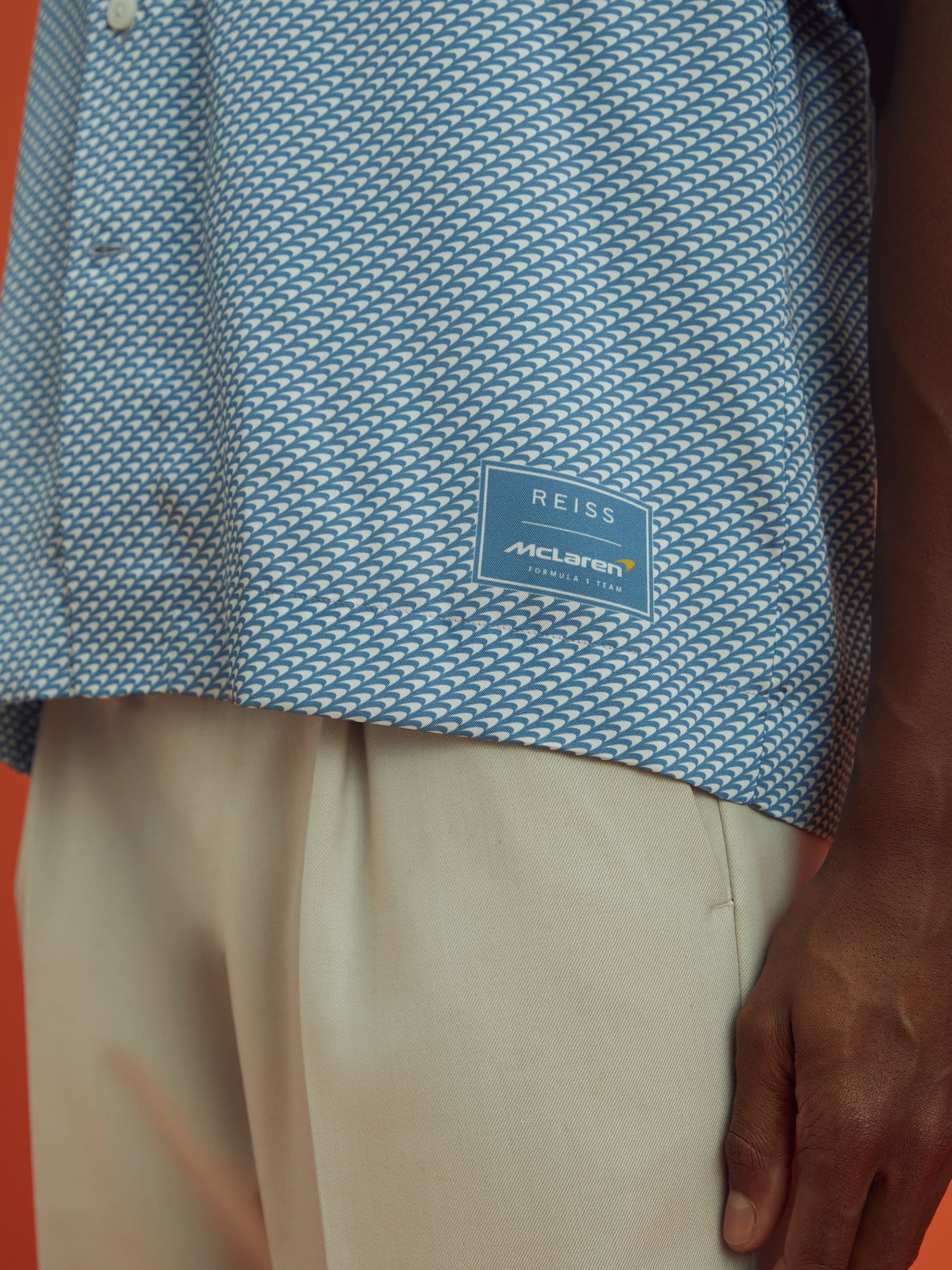 McLaren F1 Cuban Collar Shirt in Airforce Blue