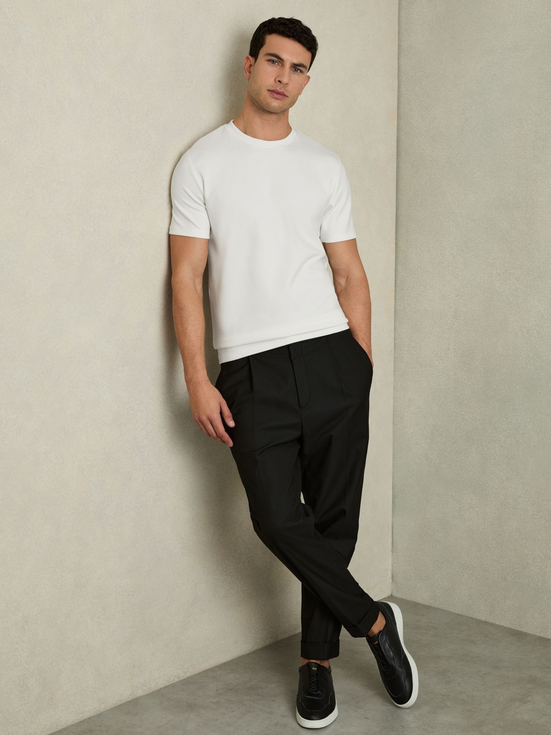 Interlock Jersey Crew Neck T-Shirt in White