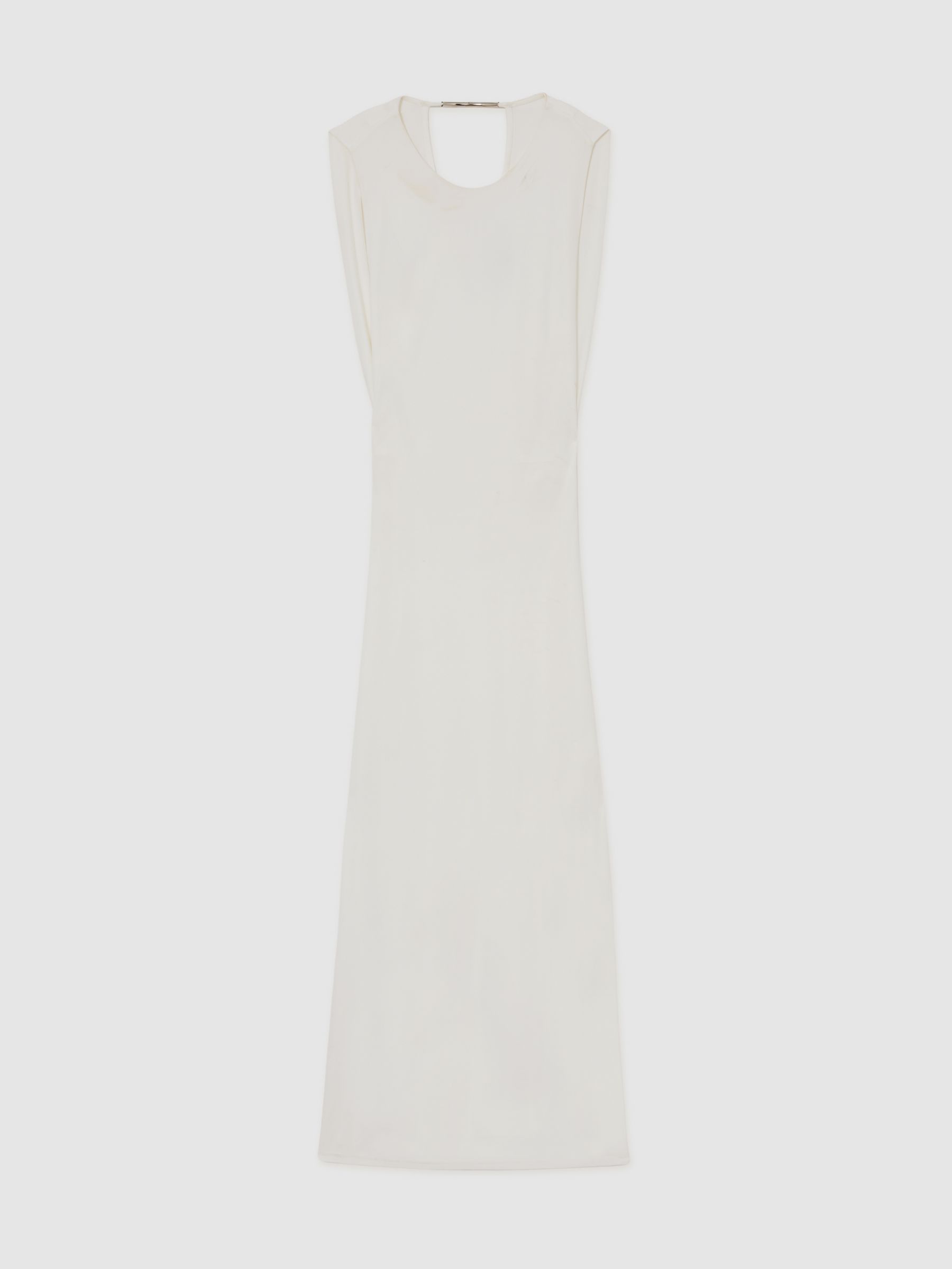 Jersey Draped Bodycon Maxi Dress in Ivory