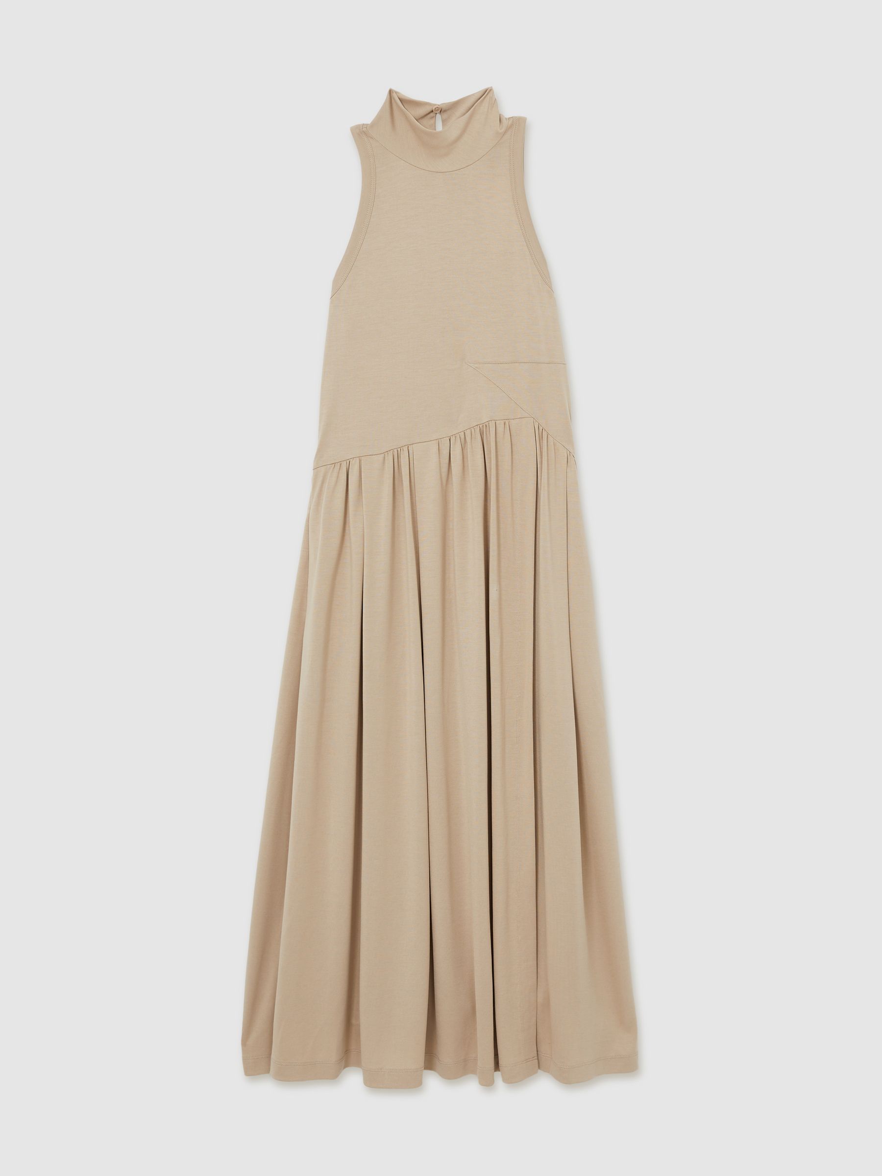 Jersey Sleeveless Midi Dress in Neutral
