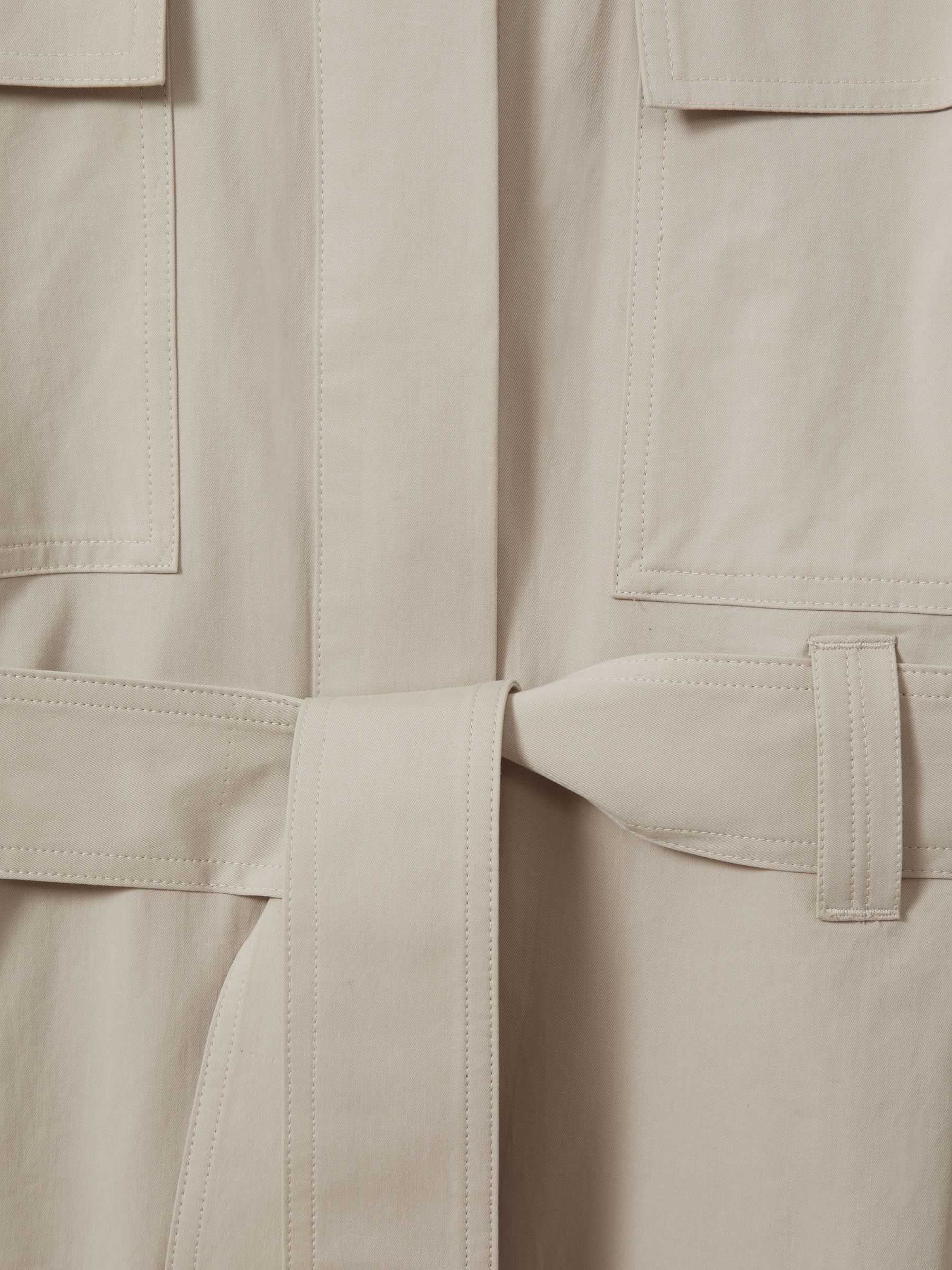 Utility Belted Midi Dress in Stone