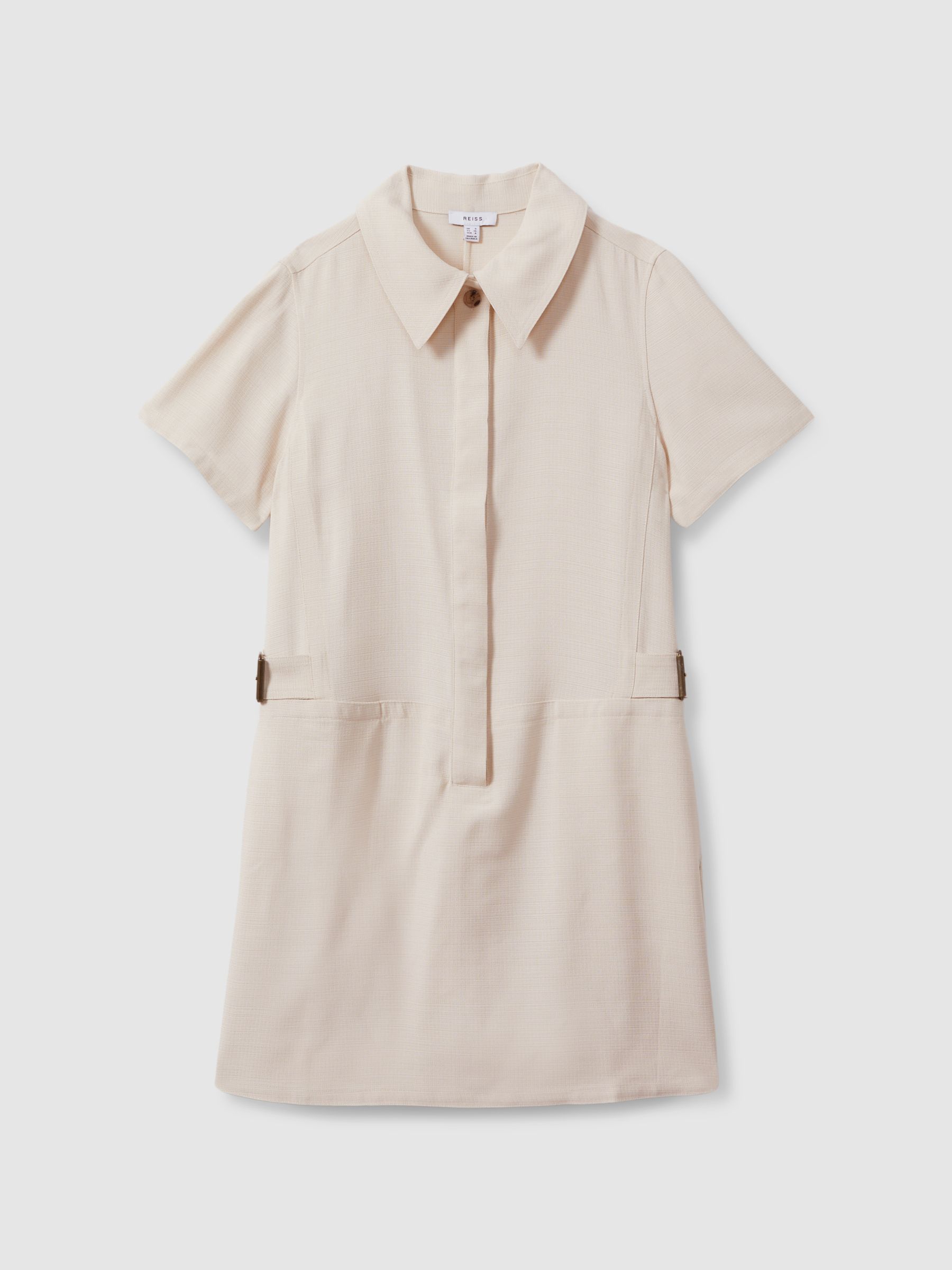 Polo Neck Shift Dress in Neutral