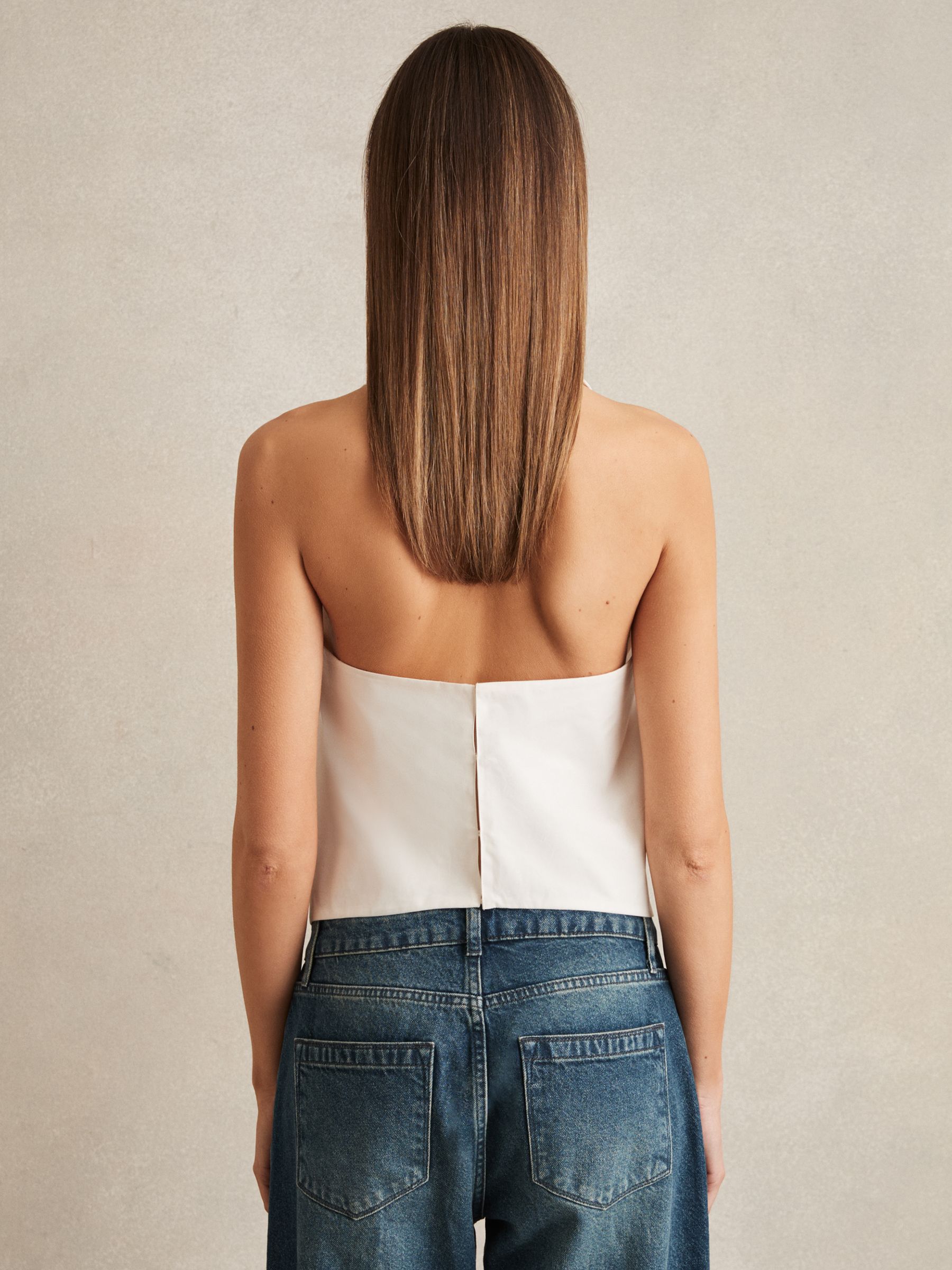 Cotton Belt-Halterneck Top in Ivory