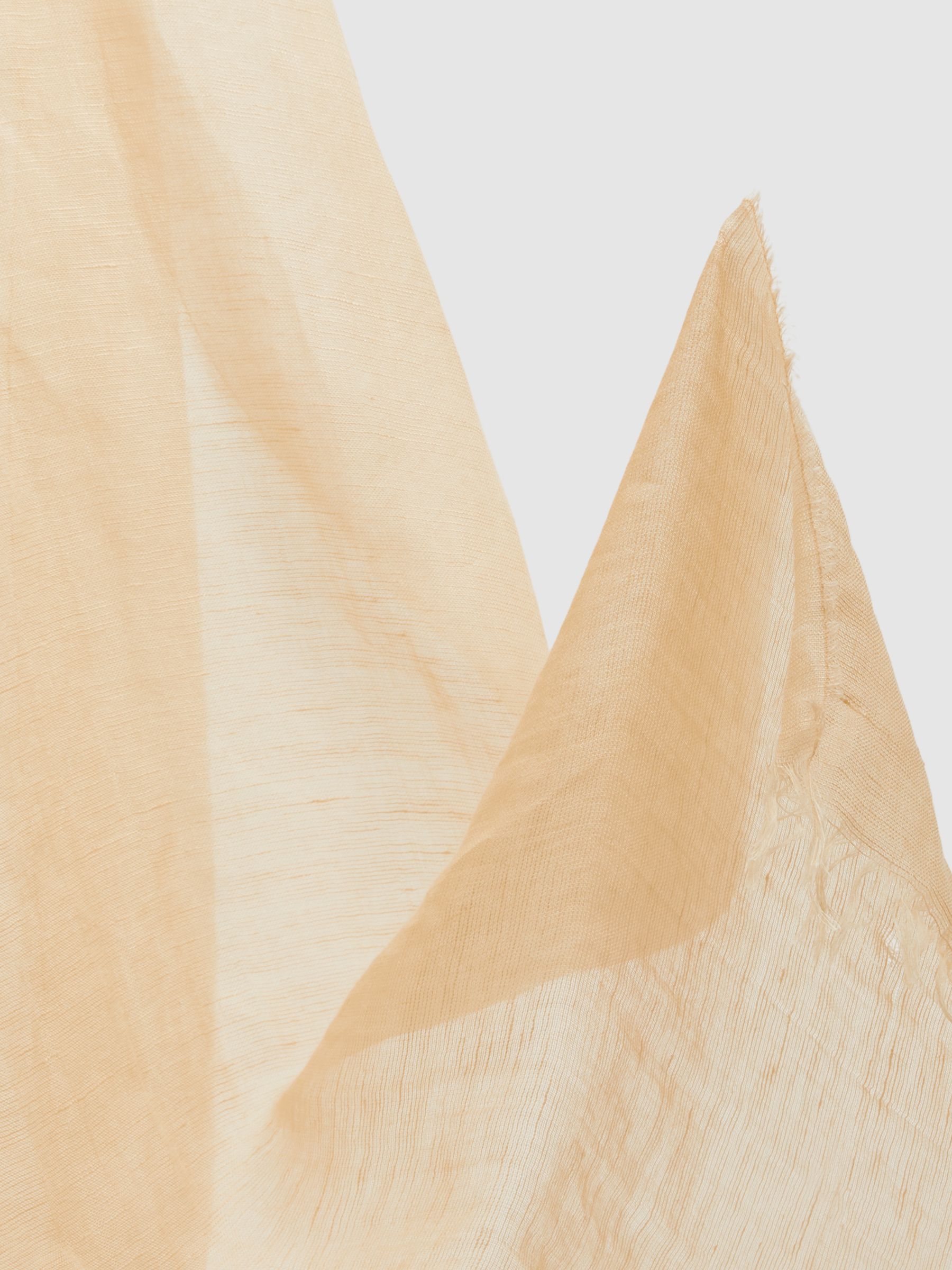 Modal-Linen Scarf With Silk in Neutral