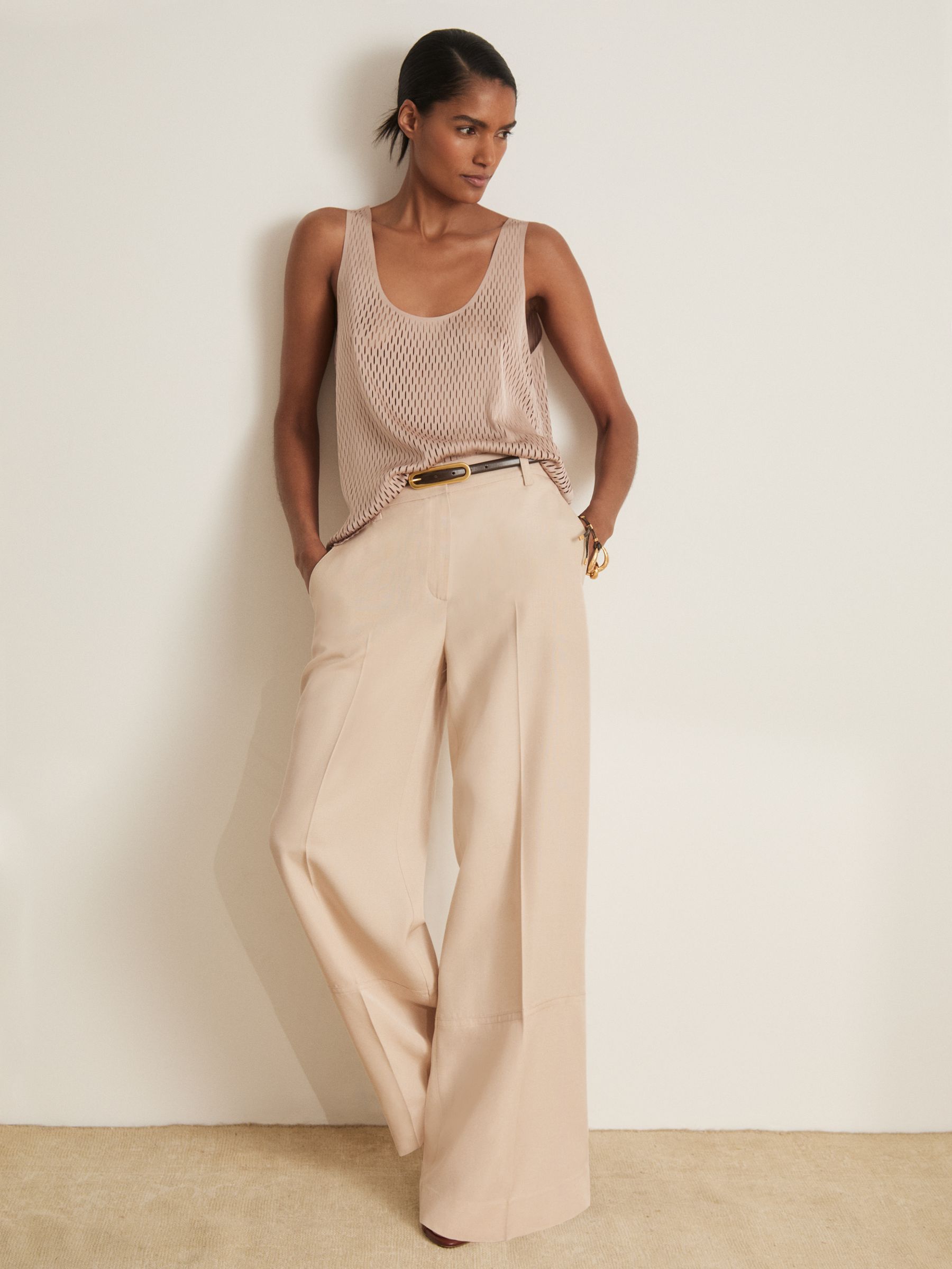 Atelier Wide-Leg Woven Trousers in Off White