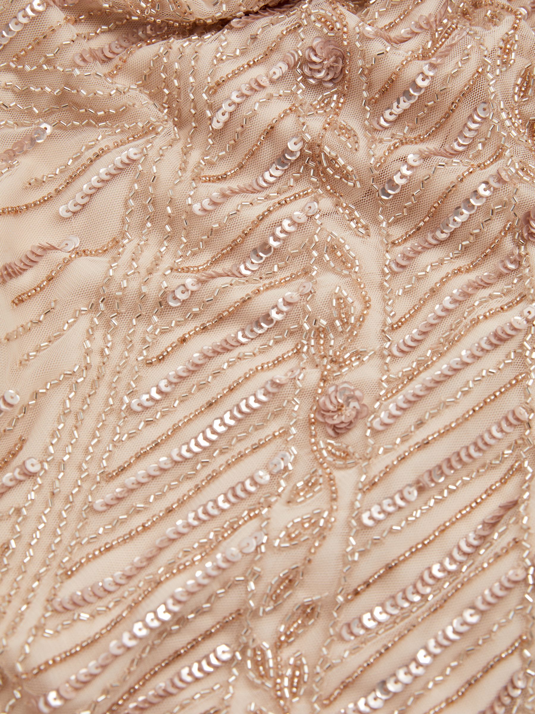 Ava Nude Raishma Nude Embellished Cross Front Maxi Dress