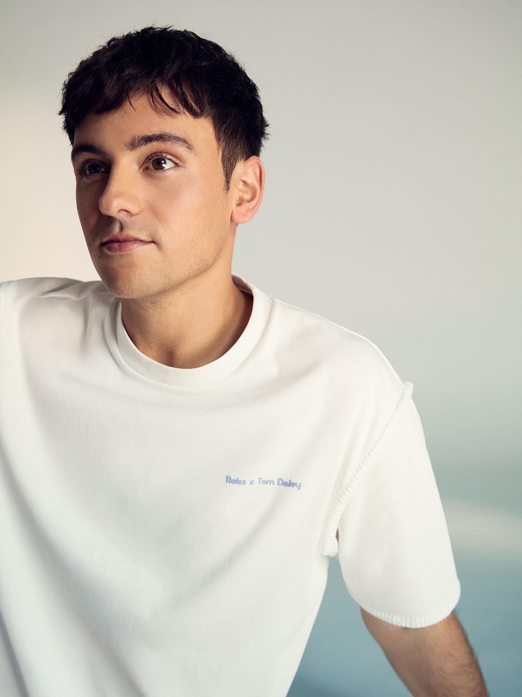 Reiss | Tom Daley Graphic-Print T-Shirt in White