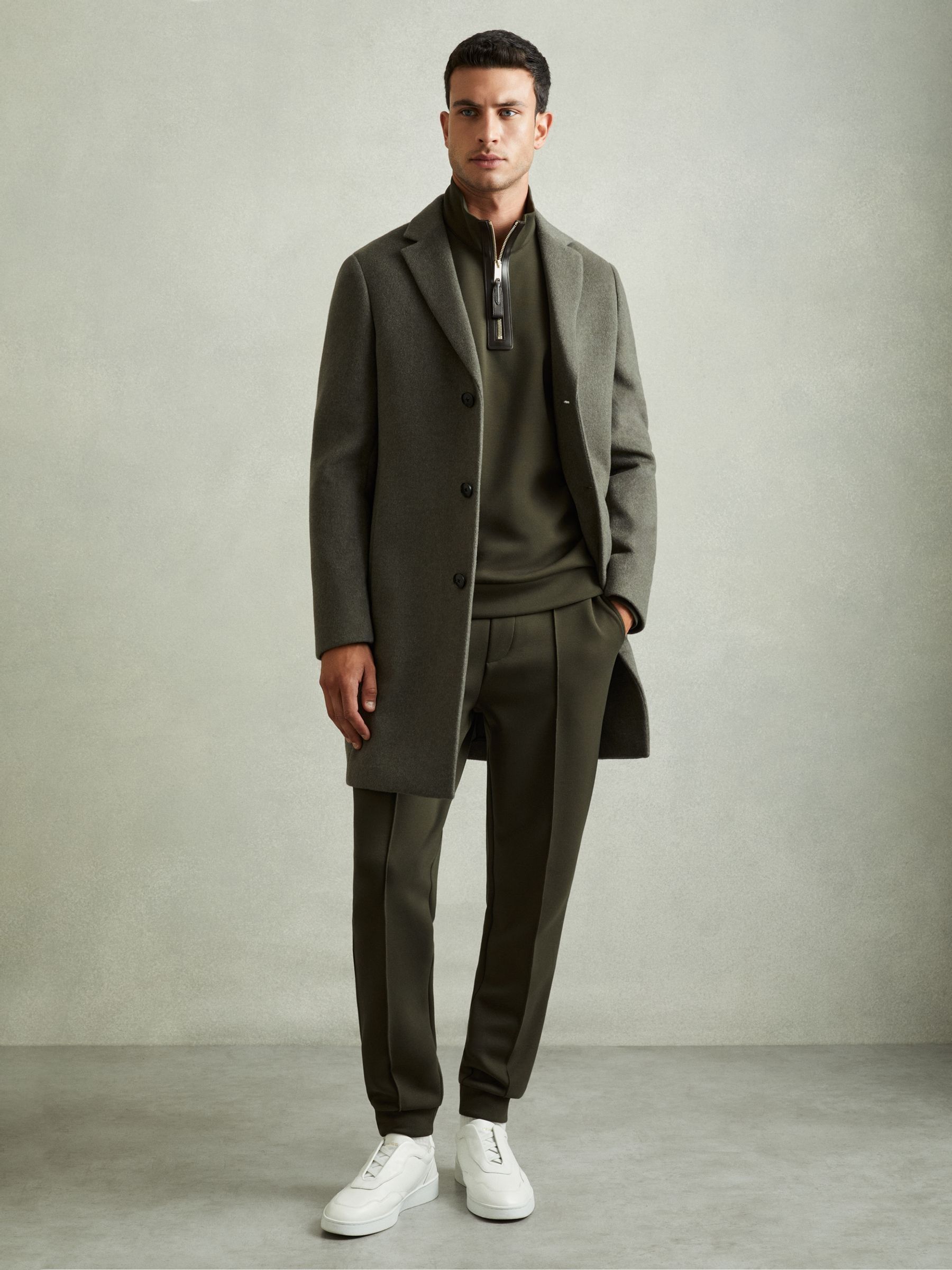 Interlock-Jersey Drawstring Joggers in Forest Green