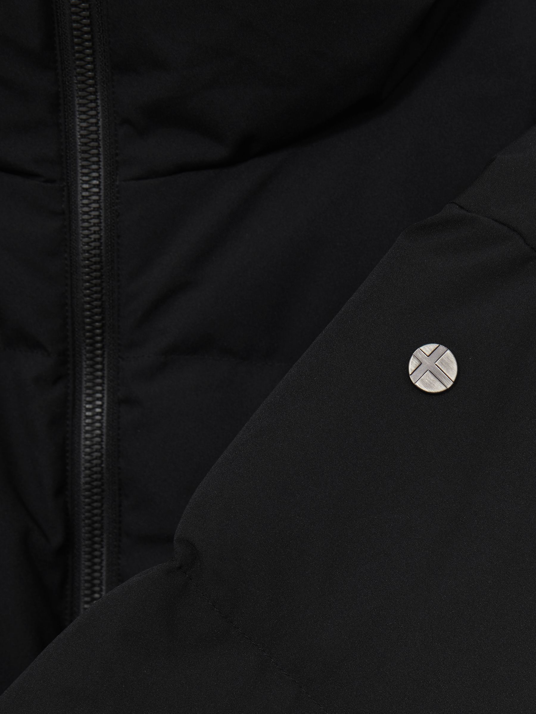Scandinavian Edition Short Puffer Black Jacket in Black