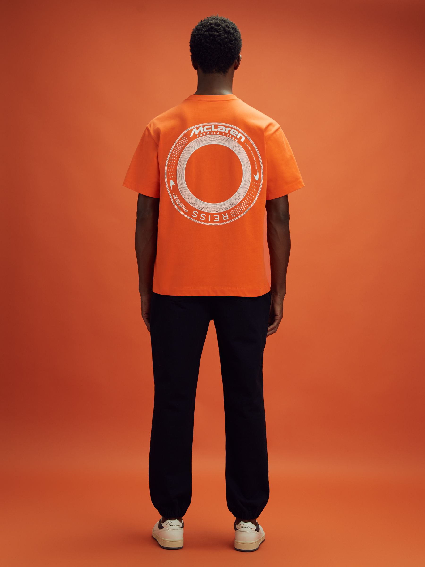 McLaren F1 Oversized Cotton Crew Neck T-Shirt in Papaya