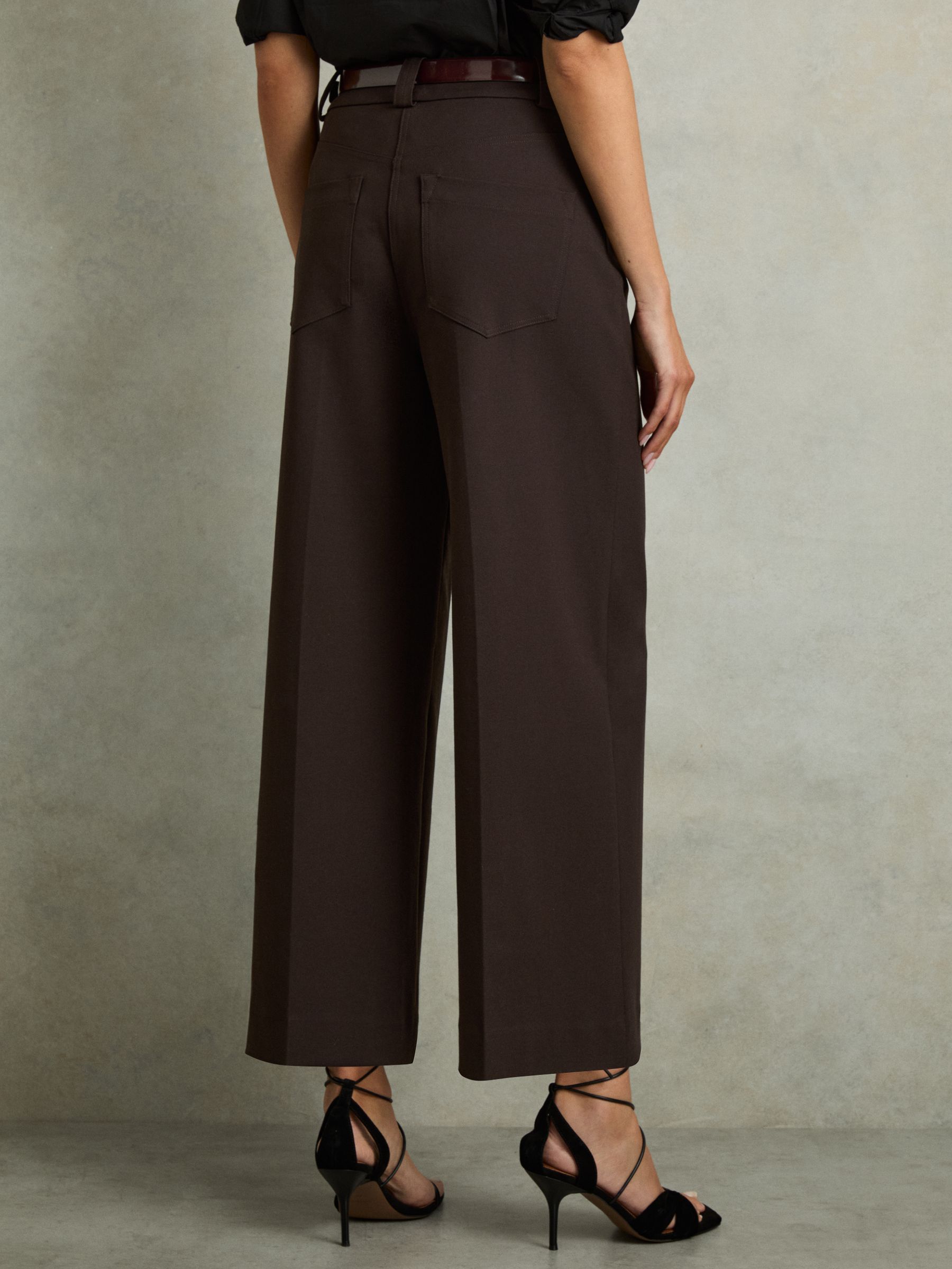 Twill Culotte Trousers in Chocolate Brown