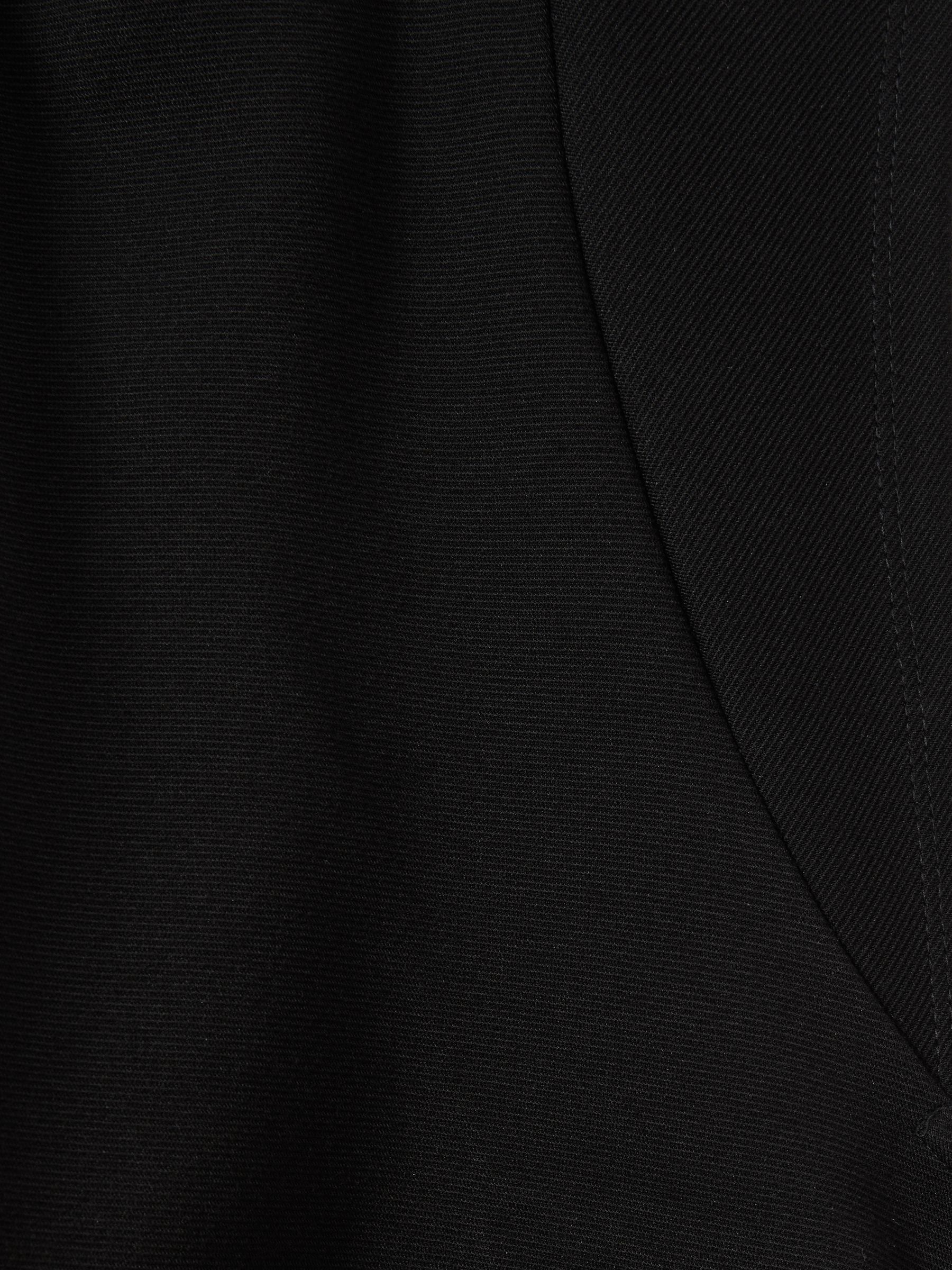 Twill-Jersey Draped Midi Dress in Black