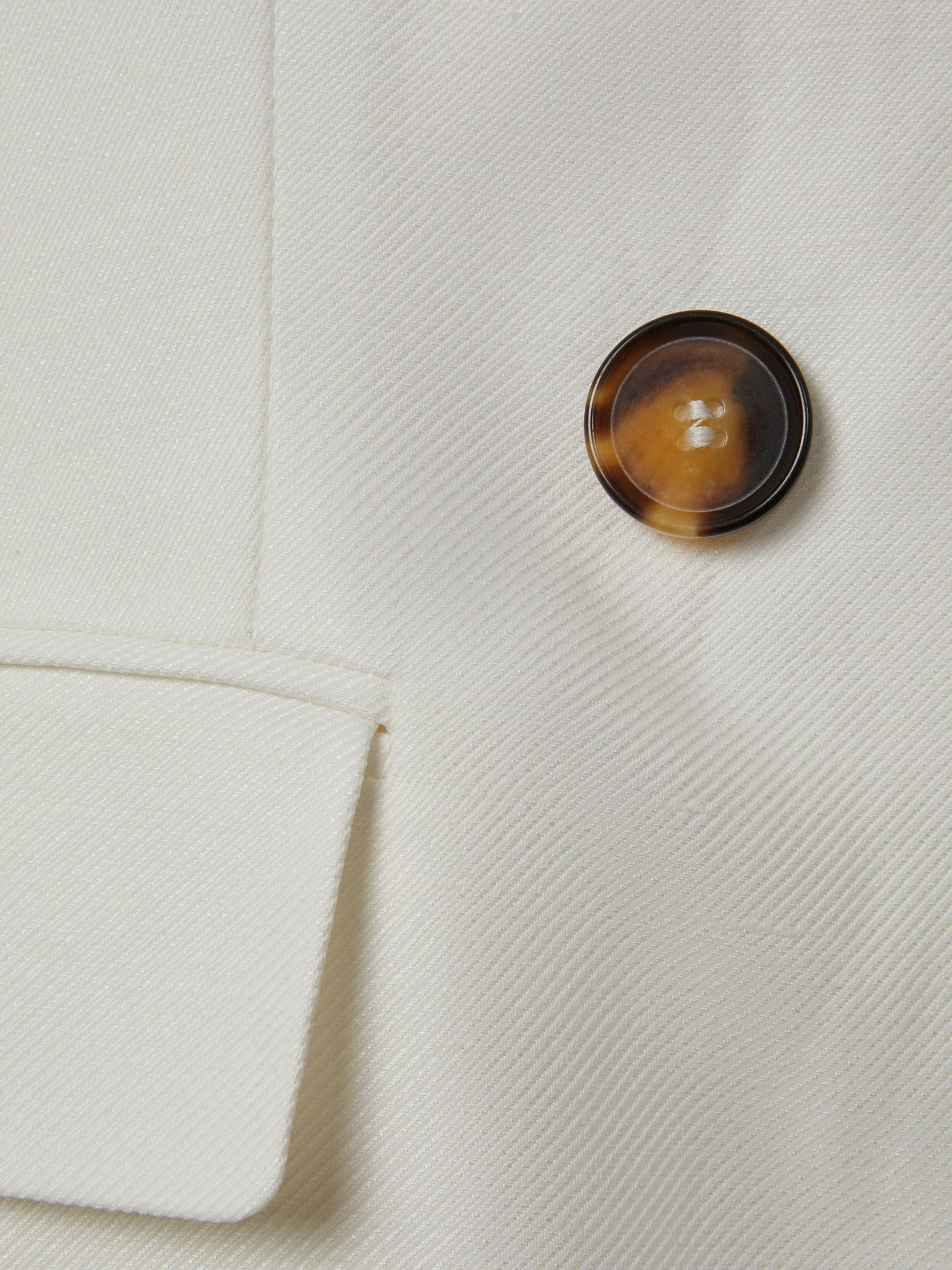 Viscose Linen Double Breasted Suit Waistcoat in White