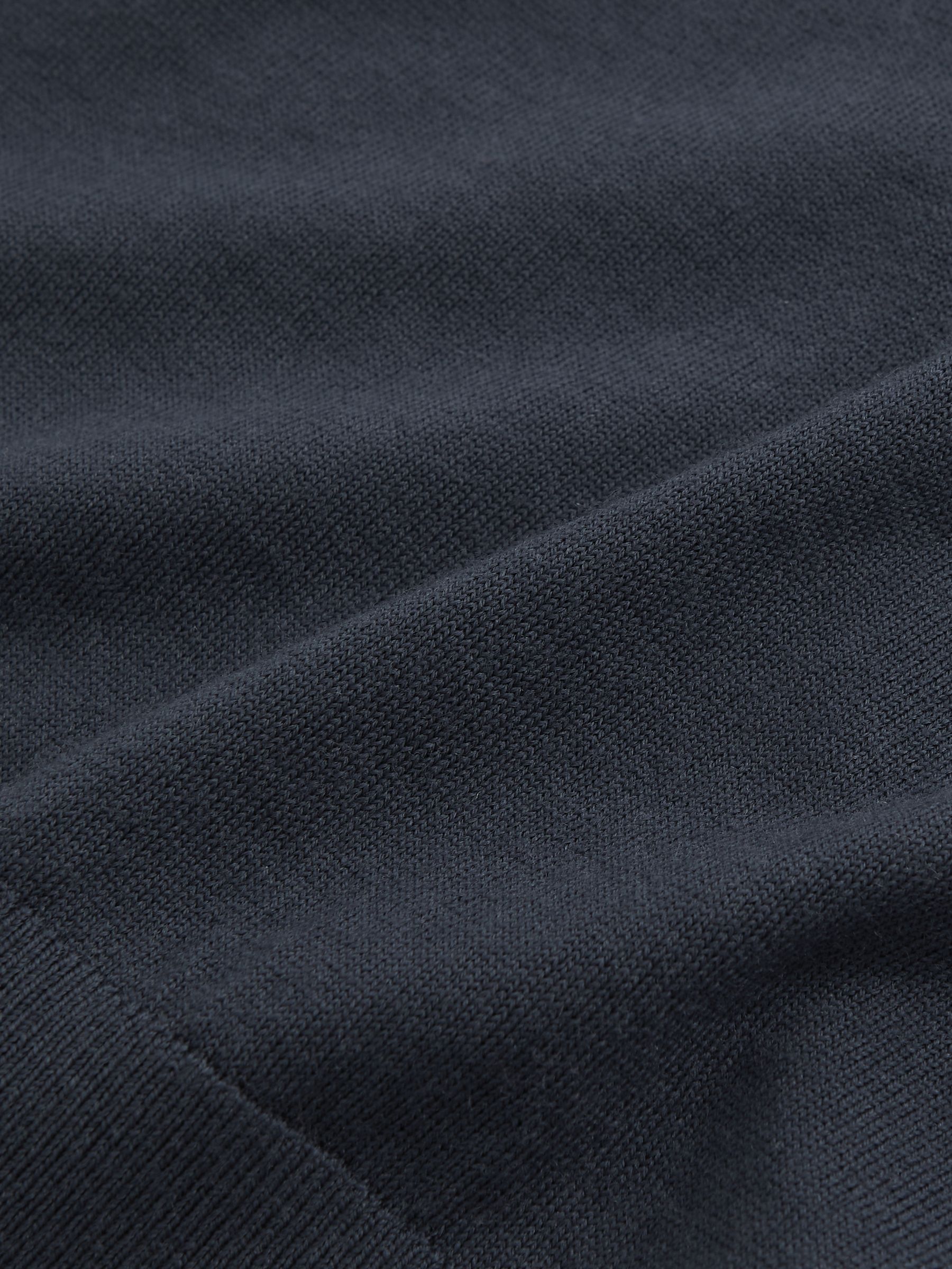 Merino Wool Drawstring Hoodie in Midnight Navy