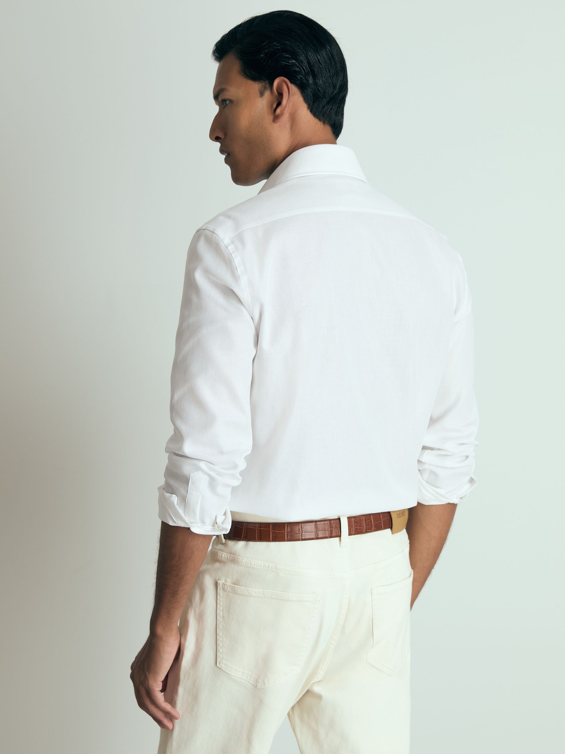 Atelier Cotton-Piqué Long-Sleeve Shirt in White