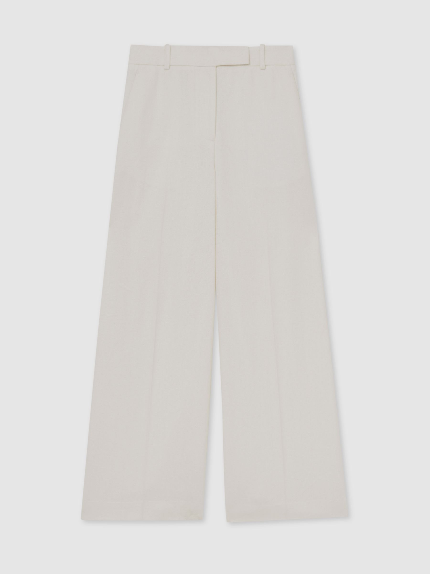 Petite Linen-Blend Wide-Leg Trousers in White