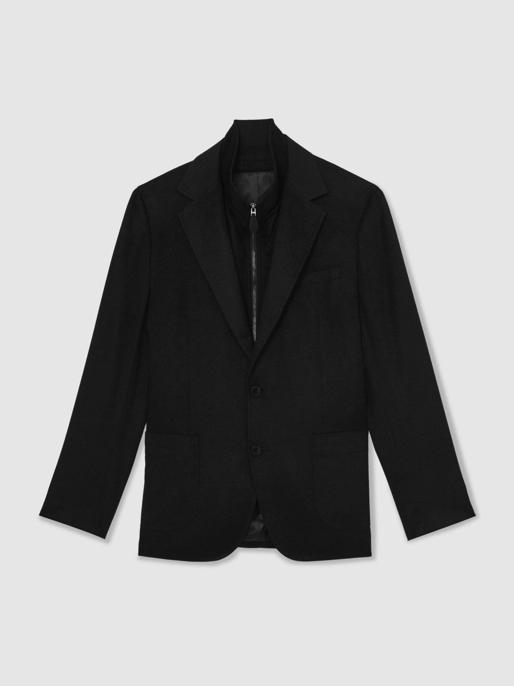 Single Breasted Blazer With Gilet Insert Regular-Fit in Black