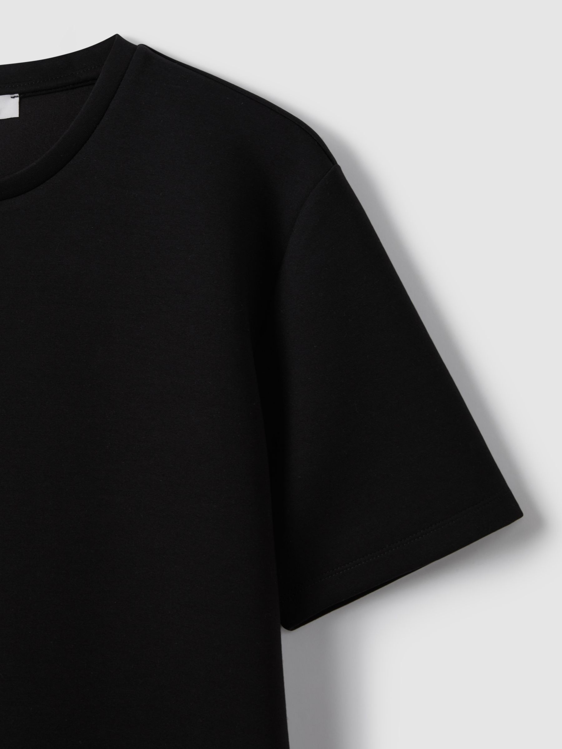 Interlock Jersey Crew Neck T-Shirt in Black