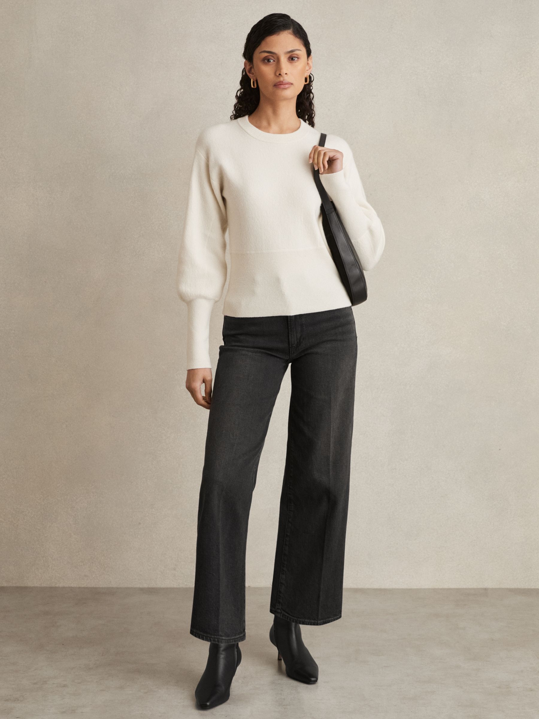 Paige Wide-Leg Cropped Jeans in Black