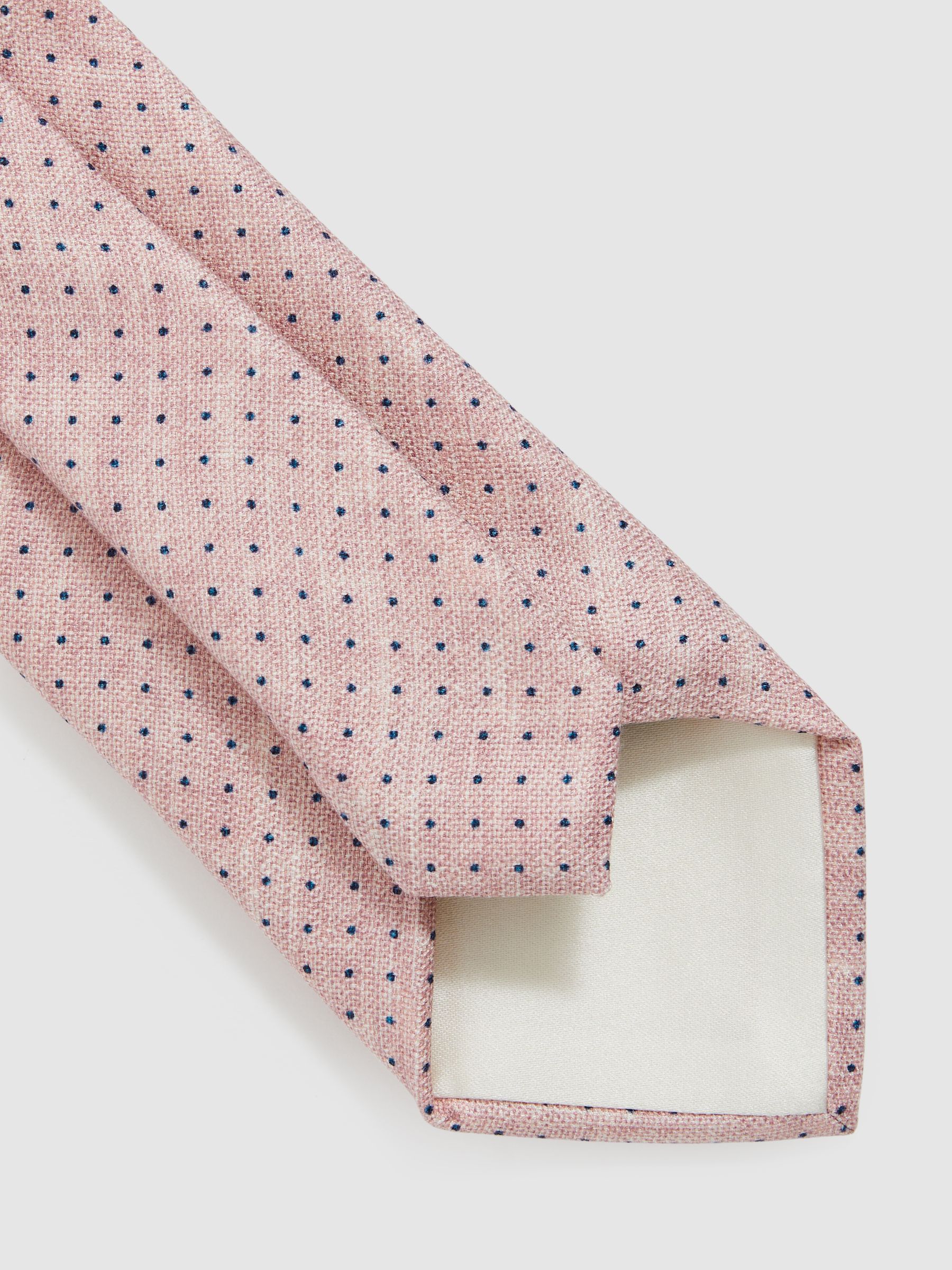 Silk Pin-Dot Tie in Soft Pink