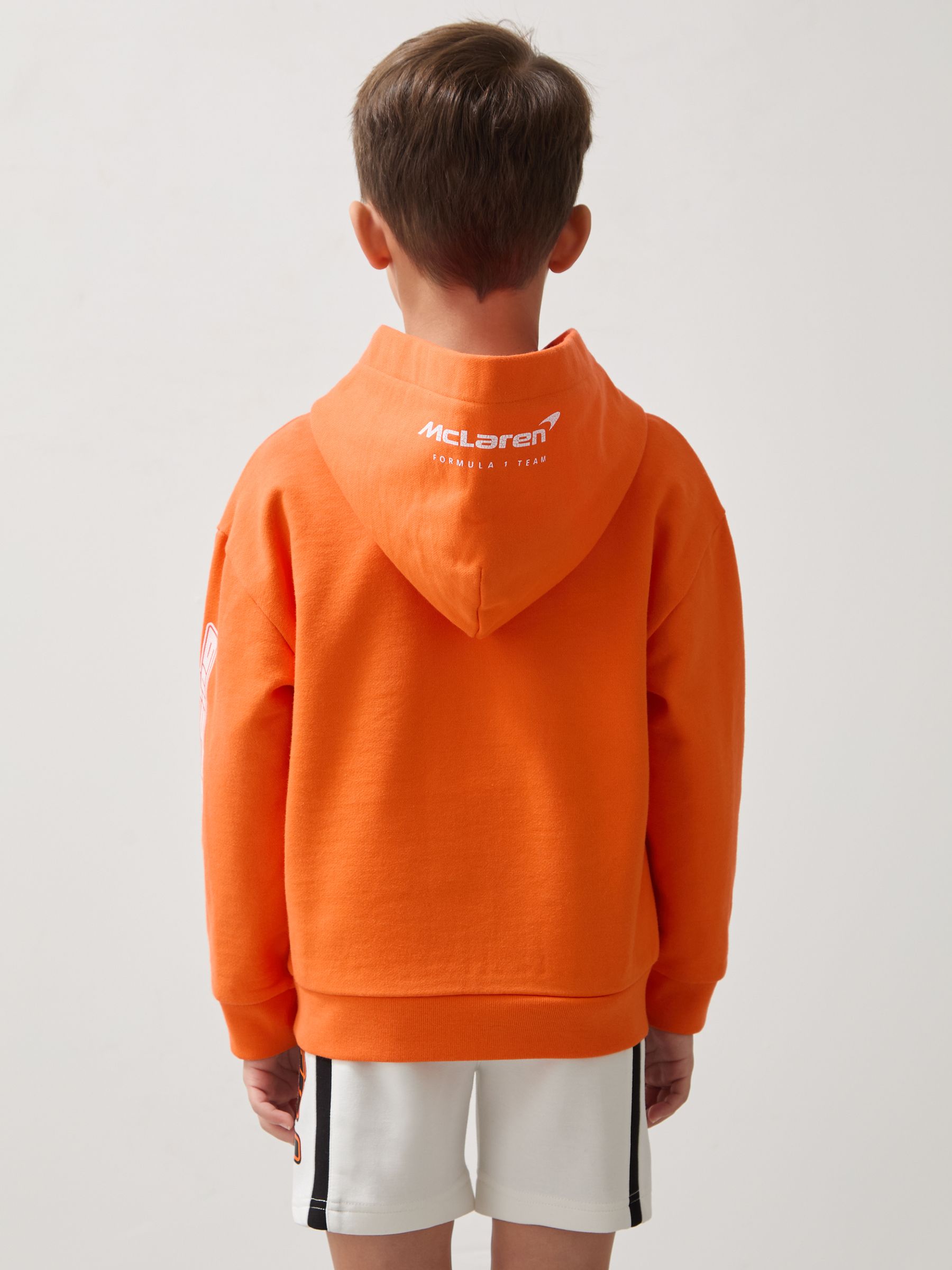 9-13 yrs McLaren F1 Team Cotton Logo Hoodie Unisex Fit in Orange