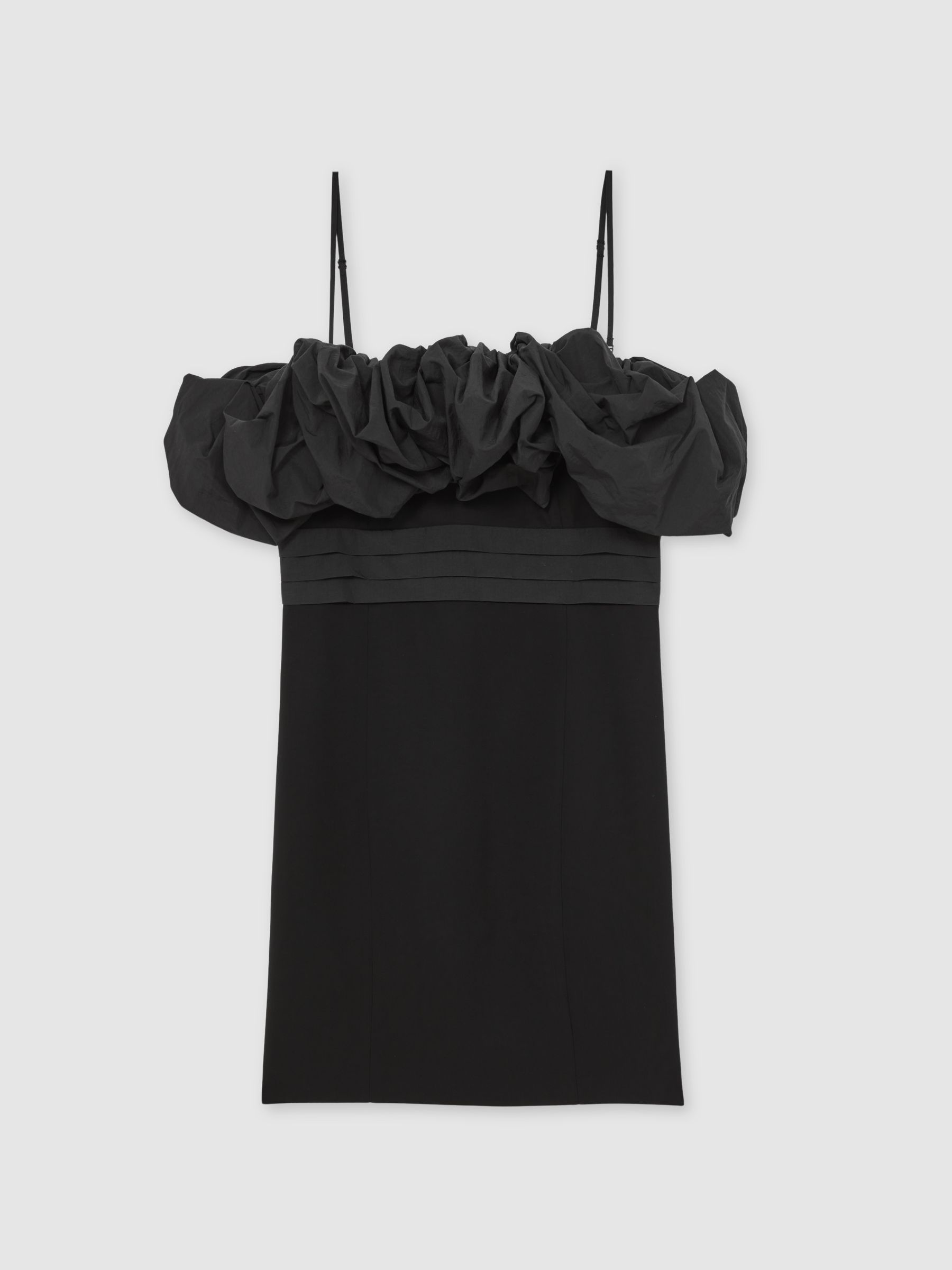 Sculptural Strapless Mini Dress in Black