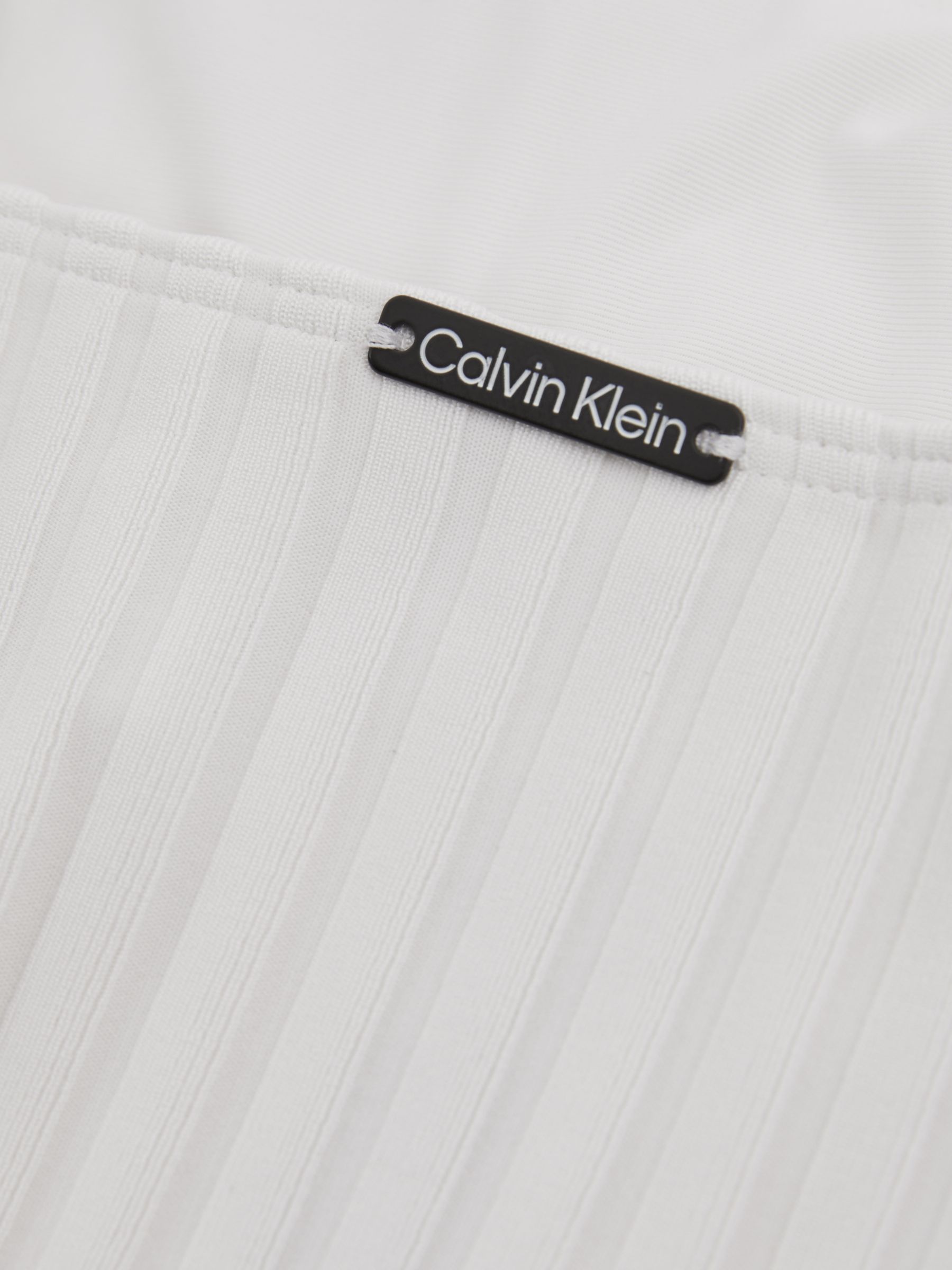Calvin Klein White Underwear Ribbed Low-Back Swimsuit