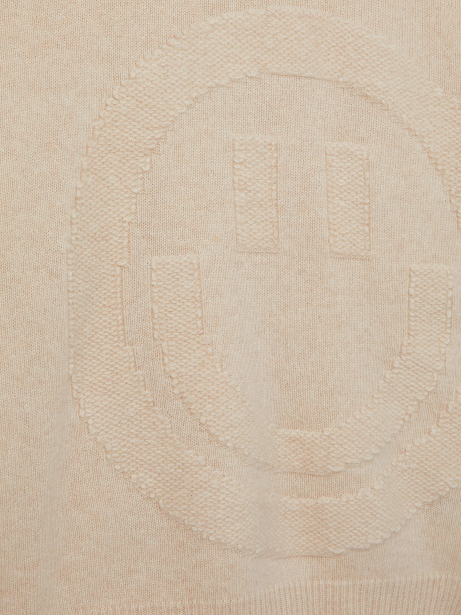 Crush Collection 100% Cashmere Smiley-Face Jumper in Cream