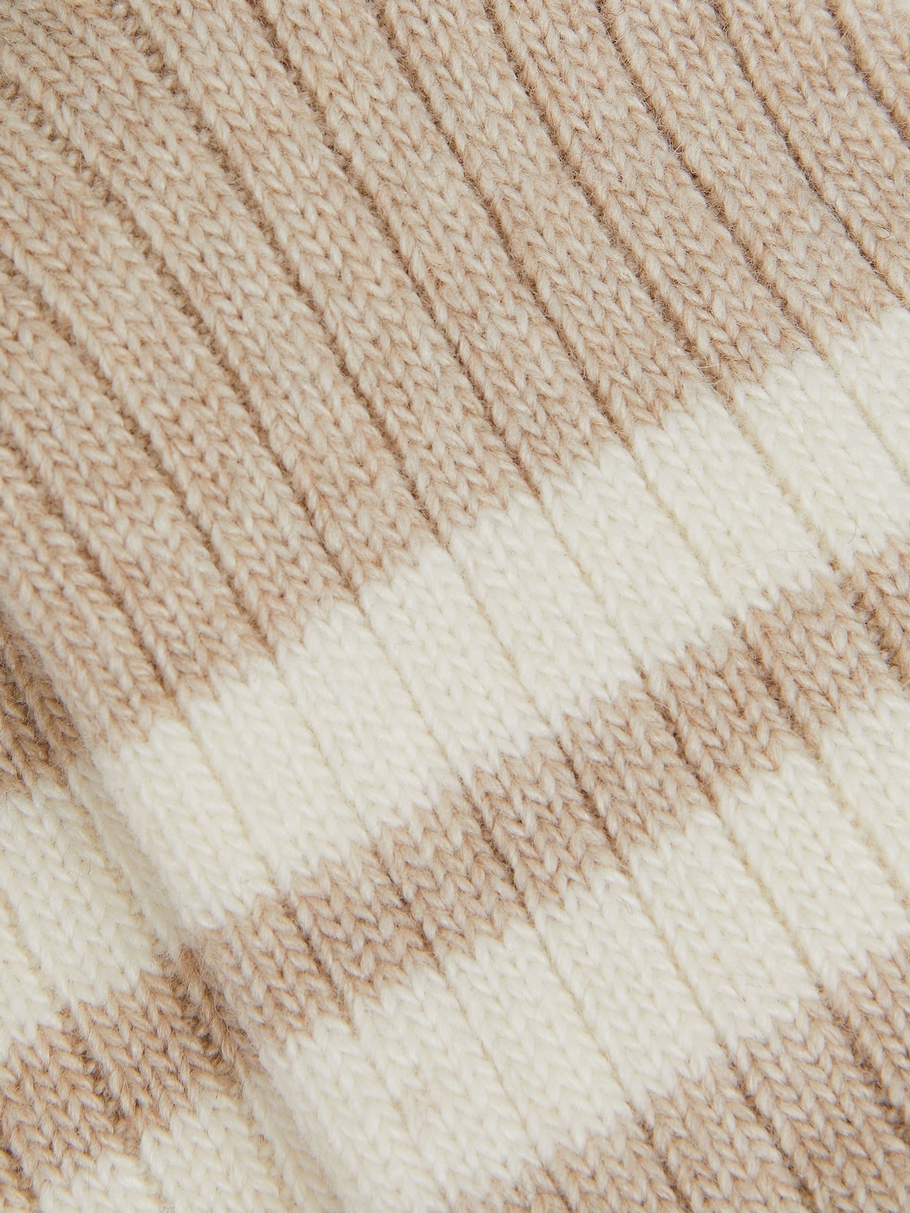 Wool Blend Ribbed Crew Socks in Oatmeal