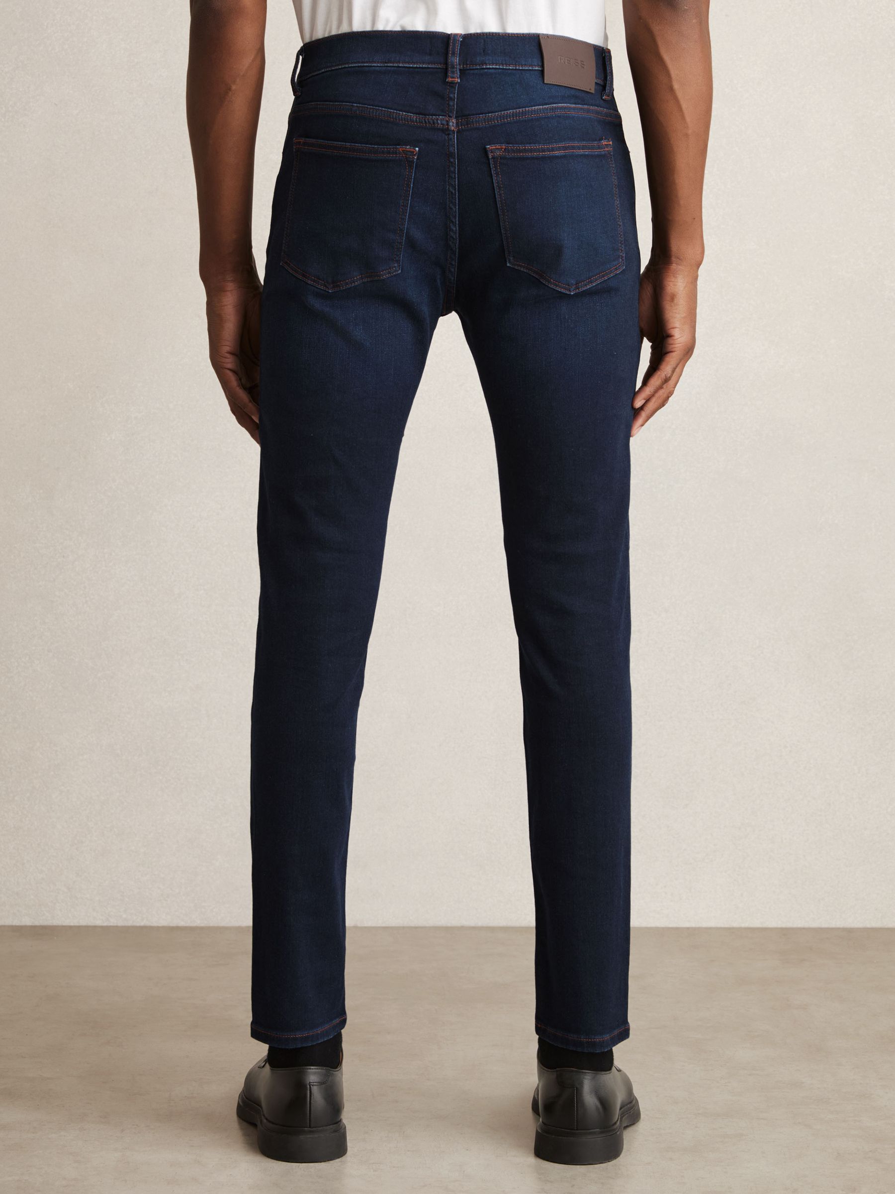Skinny-Fit Jeans in Washed Dark Indigo
