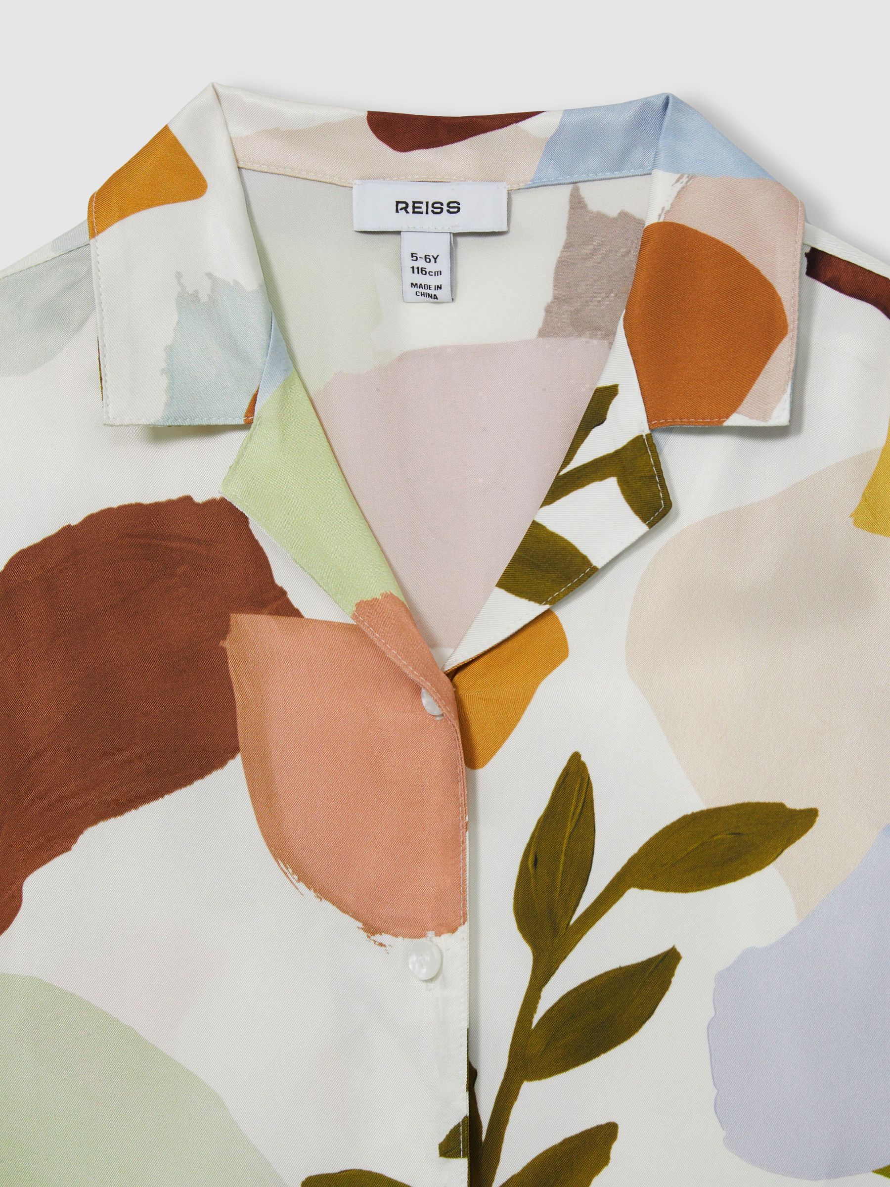 Printed Cuban Collar Shirt in Multi