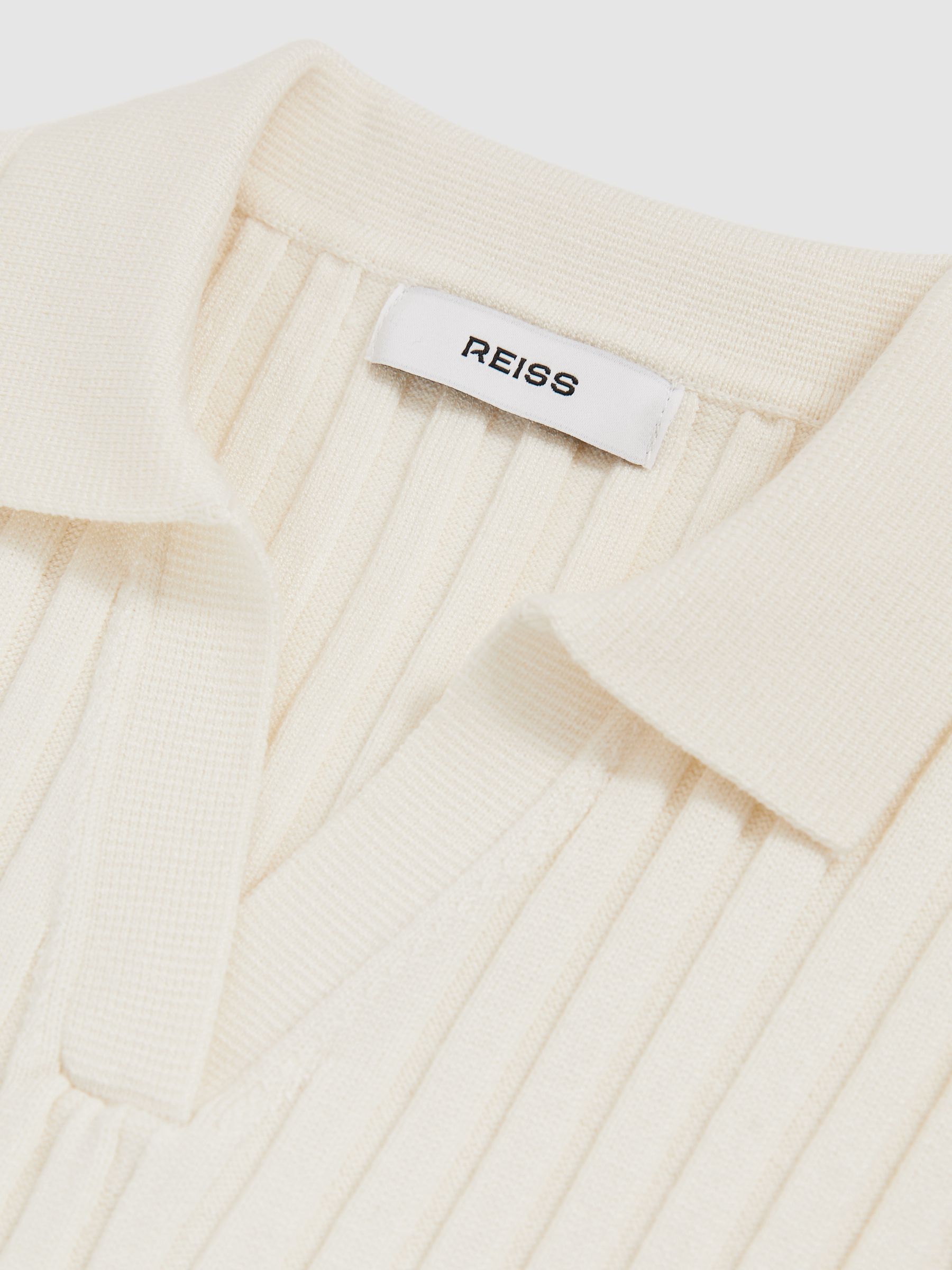 4-9 yrs Rib-Knit Polo Top in Ivory