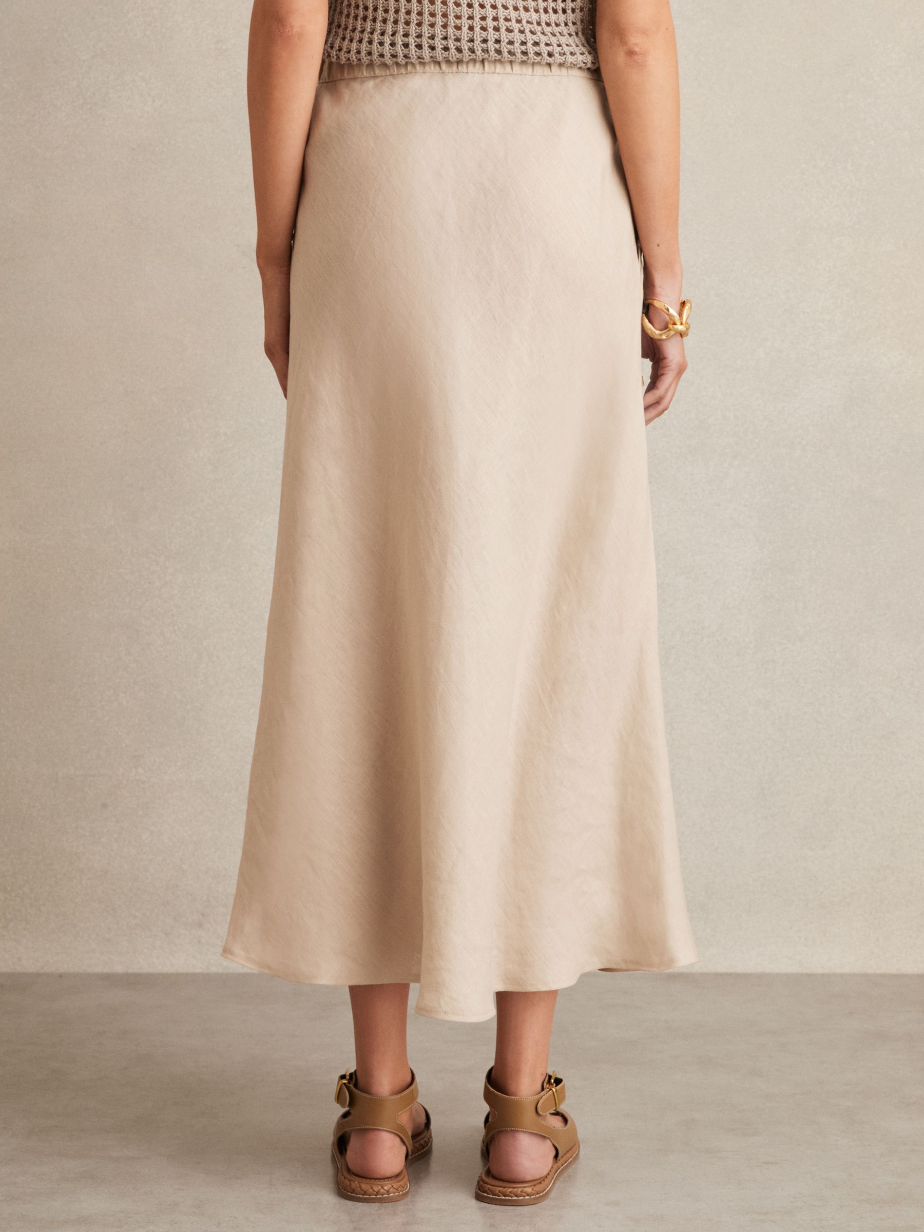 Slip Midi Skirt in Neutral