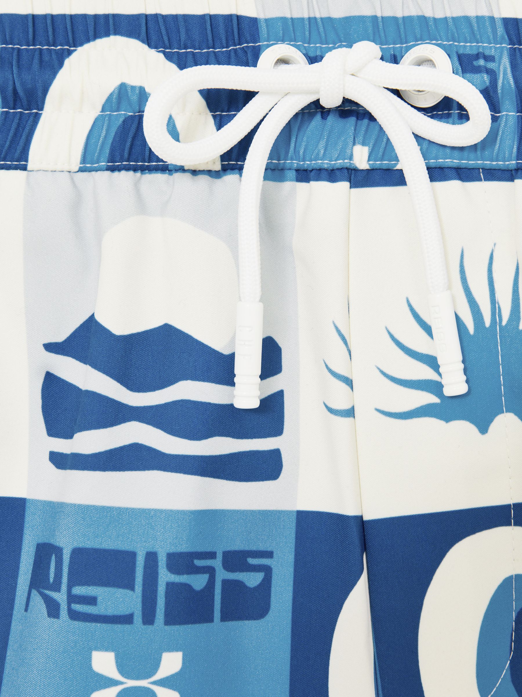 Reiss | Ché Sunset-Print Swim Shorts in Blue Multi