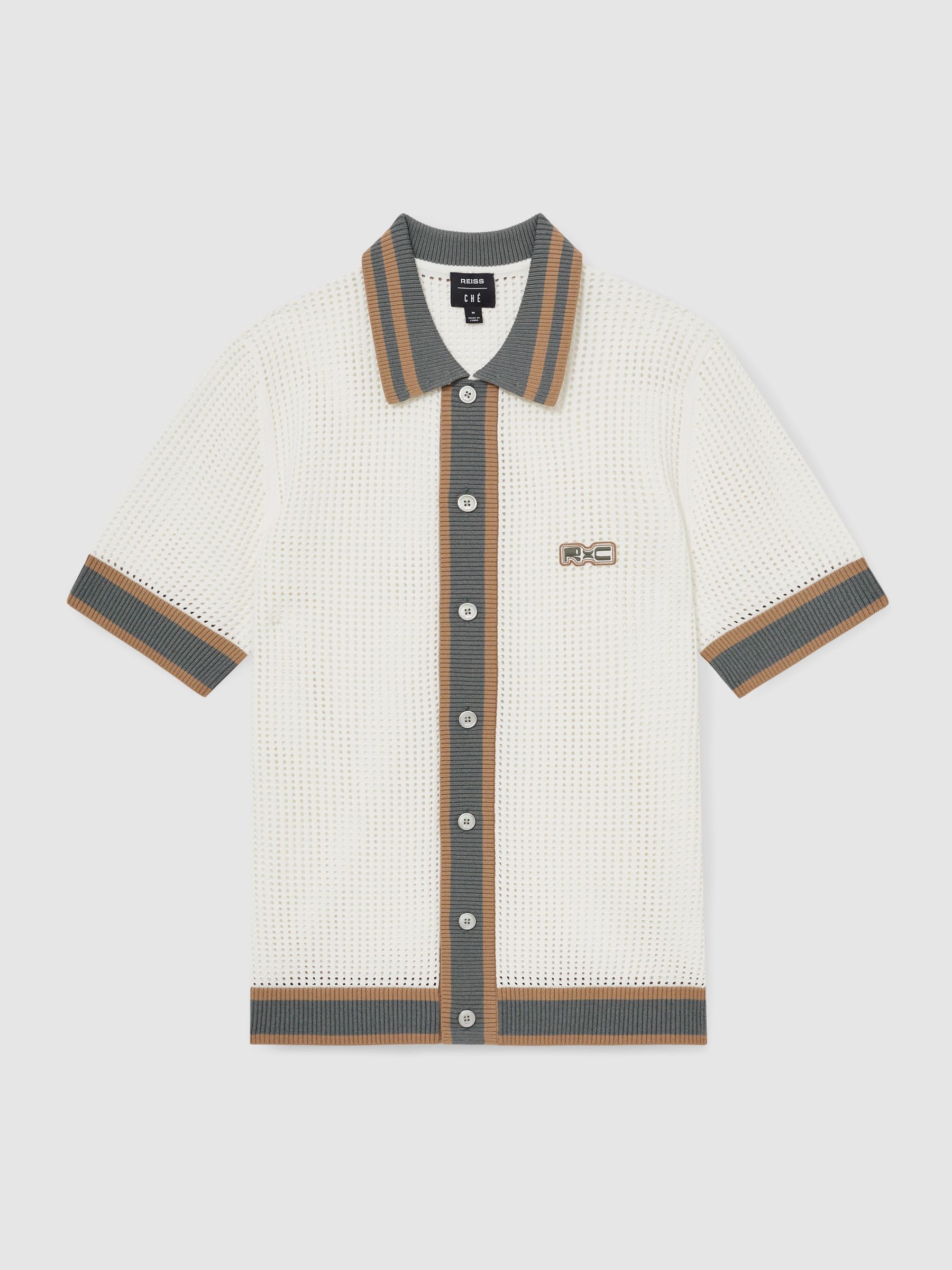 Reiss | Ché Crochet Tipped Shirt in White